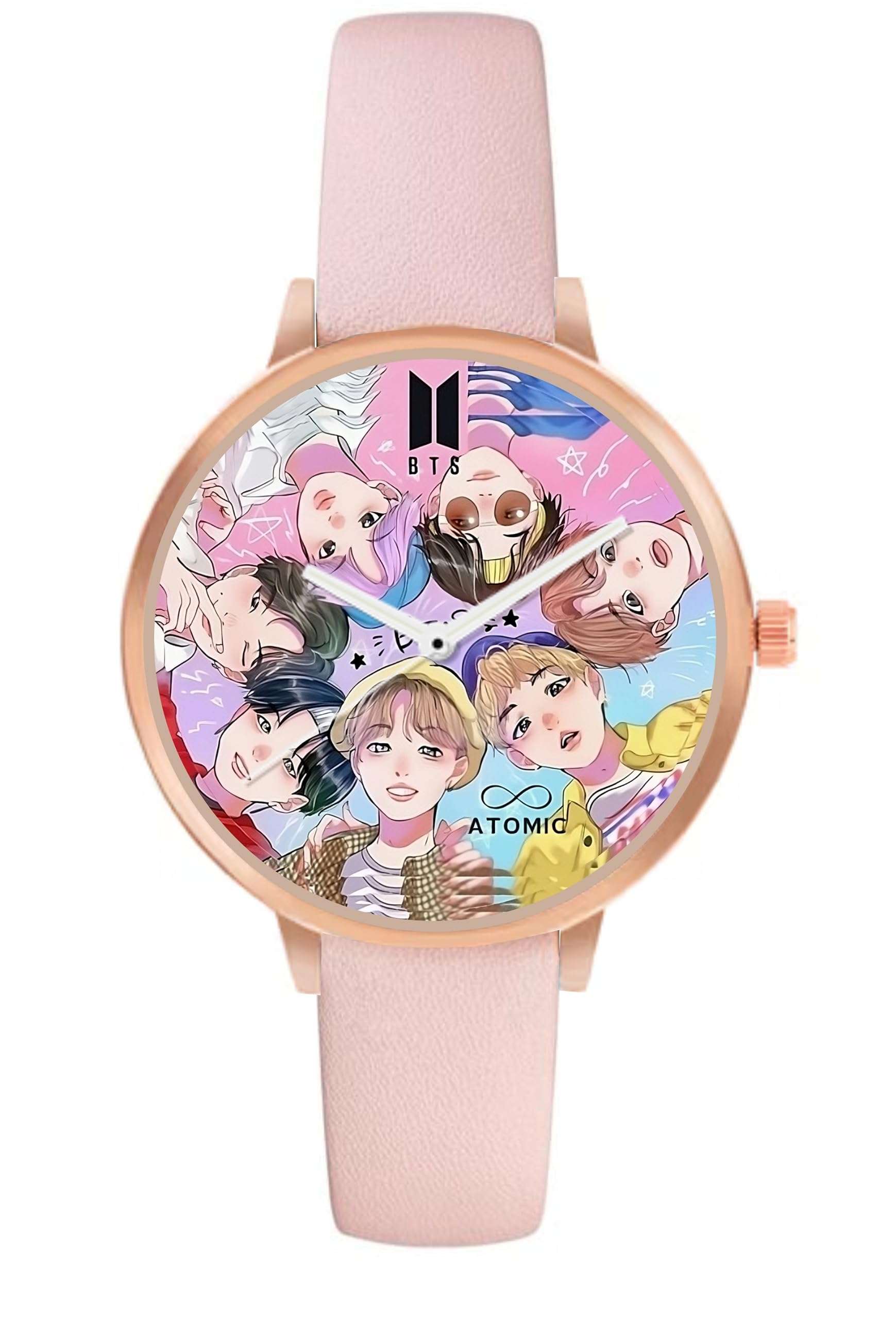 Atomic BTS Rosegold Analog Watches (Pack of 3) - for Girls Classy, Stylish, Elegant Trending BTS Pink & Blue Srap Watch for Girls 5