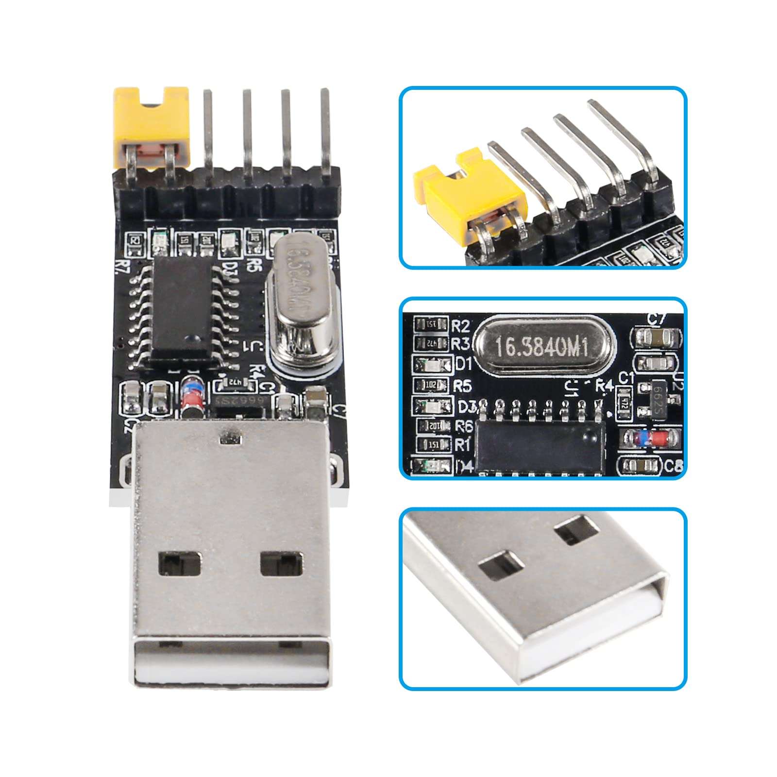 MELIFE USB to Serial USB to TTL CH340 Module Serial Converter CH340 3.3V 5V Brush Plate STC Microcontroller Download Adapter 6