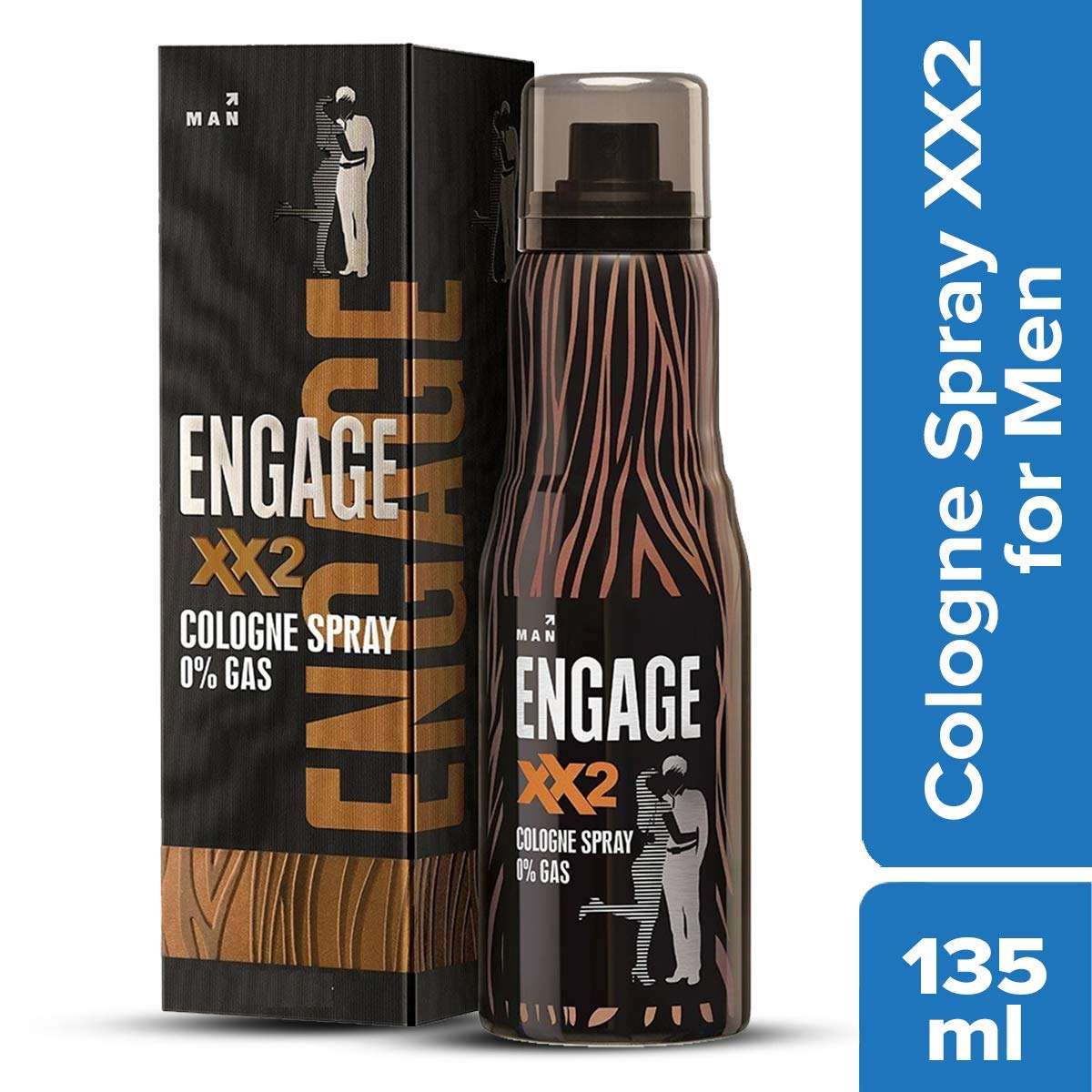 Engage XX2 Cologne No Gas Perfume for Men, Spicy and Citrus Fragrance Scent, Skin Friendly Perfume for Men Long Lasting Smell, 135ml 2