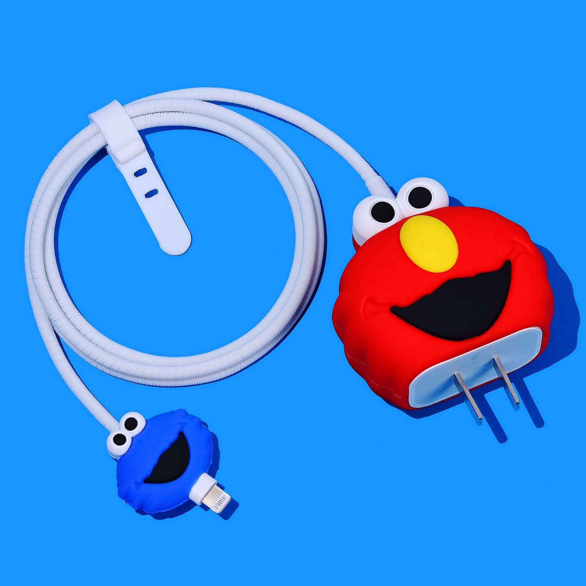 LAPRITE Charging Cute Case for Apple 18W/20W USB-C Power Adapter Charger, 3D Cartoon Fashion Soft Silicone Fast Chargers Protector Cover , RED N Blue SEASAME