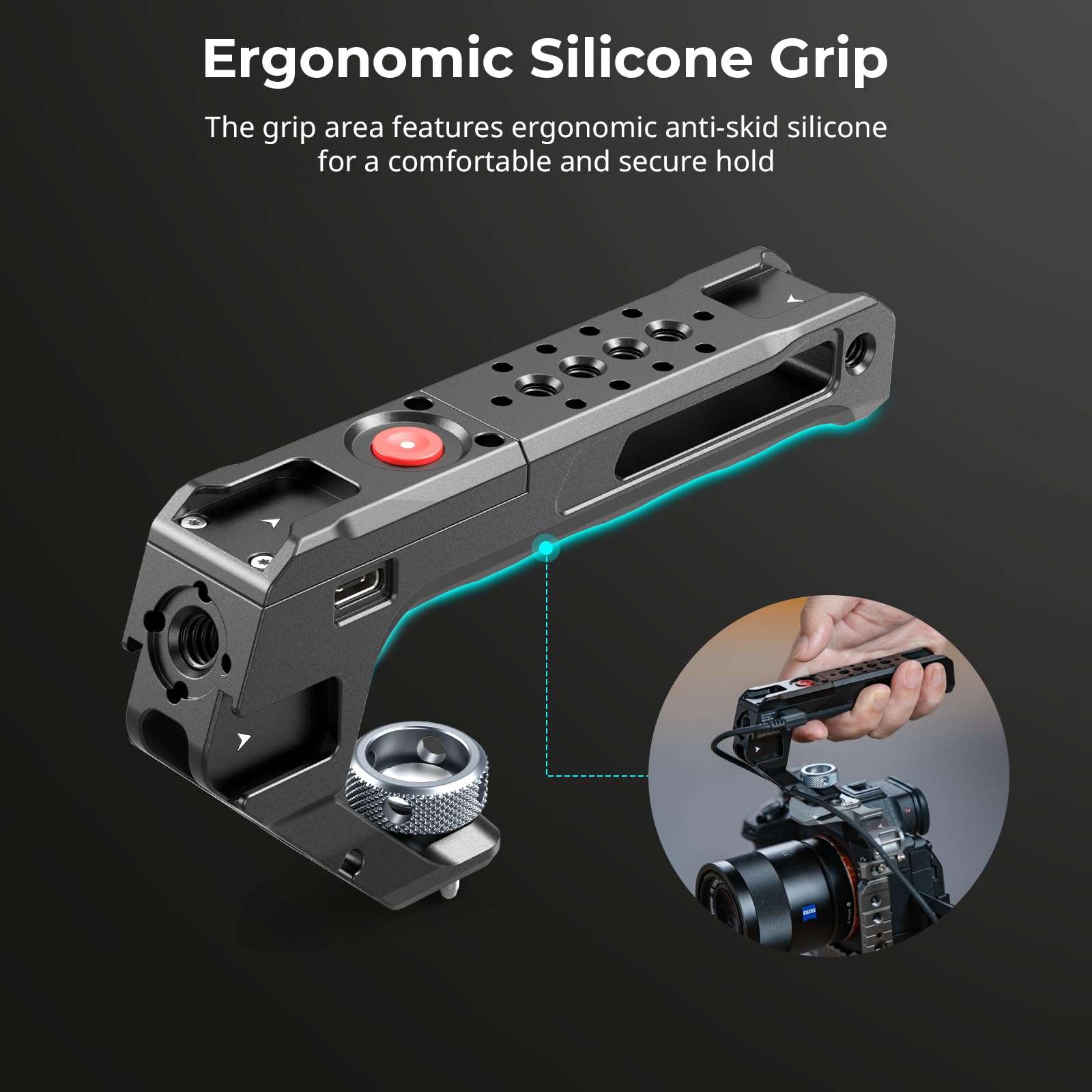 SMALLRIG Top Handle with Record Start/Stop Remote Trigger for ARRI 3/8”-16 Hole, Compatible with Sony A7 III/ FX3/ A6600, for Canon R5II/ R5C, for FUJIFILM X-H2S/ X-T5, for Panasonic S5 II/ GH5 6