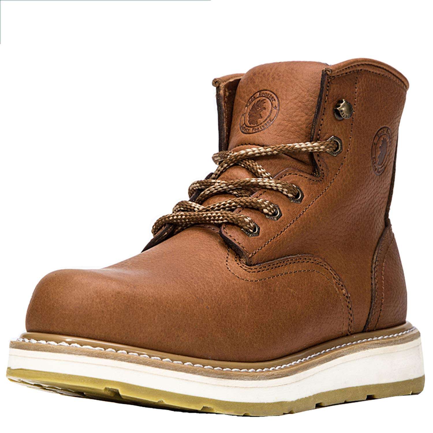 ROCKROOSTER Work Boots for Men, Soft Toe Waterproof Safety Working Shoes / AP615, 12-TAN