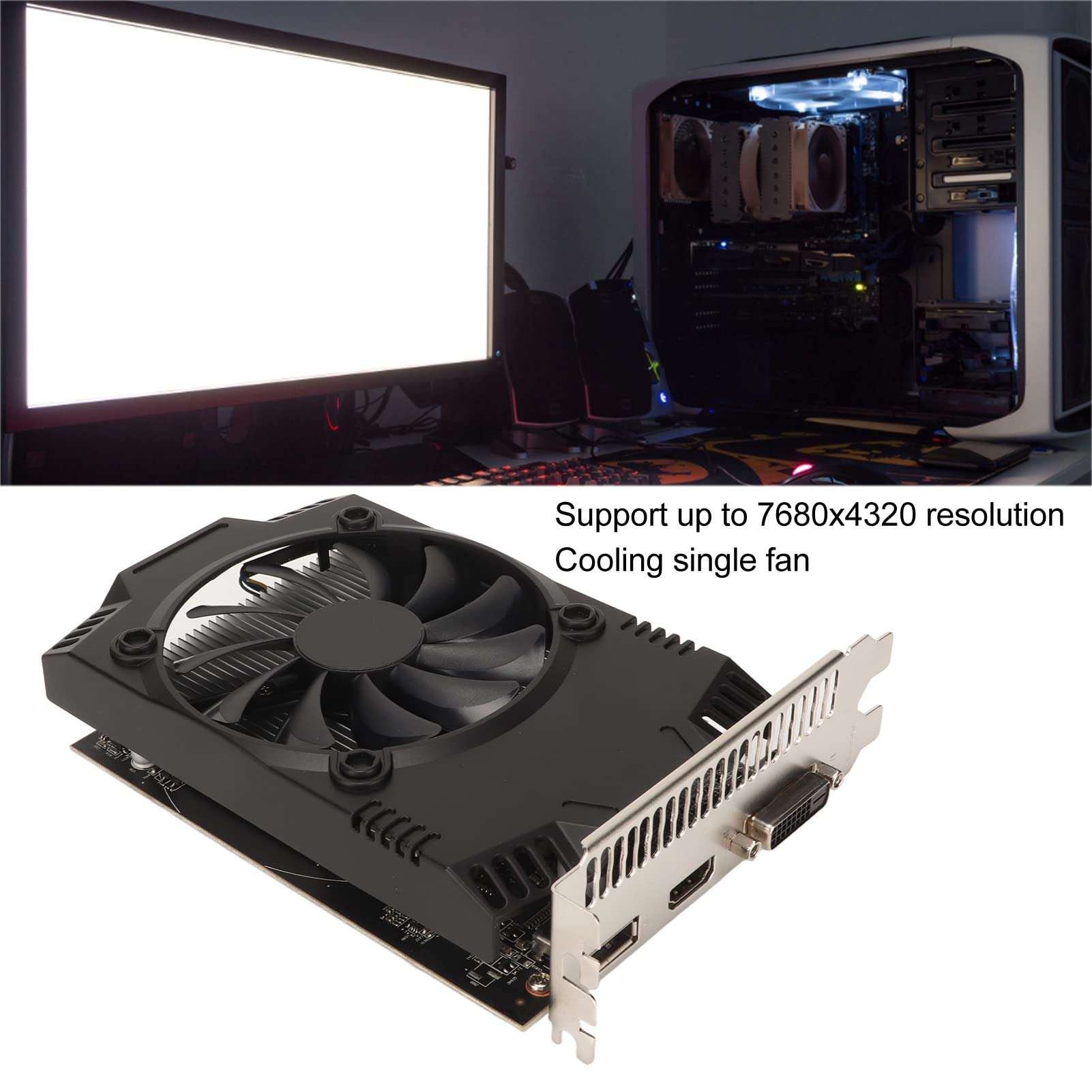 4GB GDDR5 Graphics Card,Computer PC Gaming Video Graphics Card,Gaming Graphics Card,RX550 4GB GDDR5 128bit ,7680x4320 512 CUDA Cores, Single Fan Computer Graphics Card 6