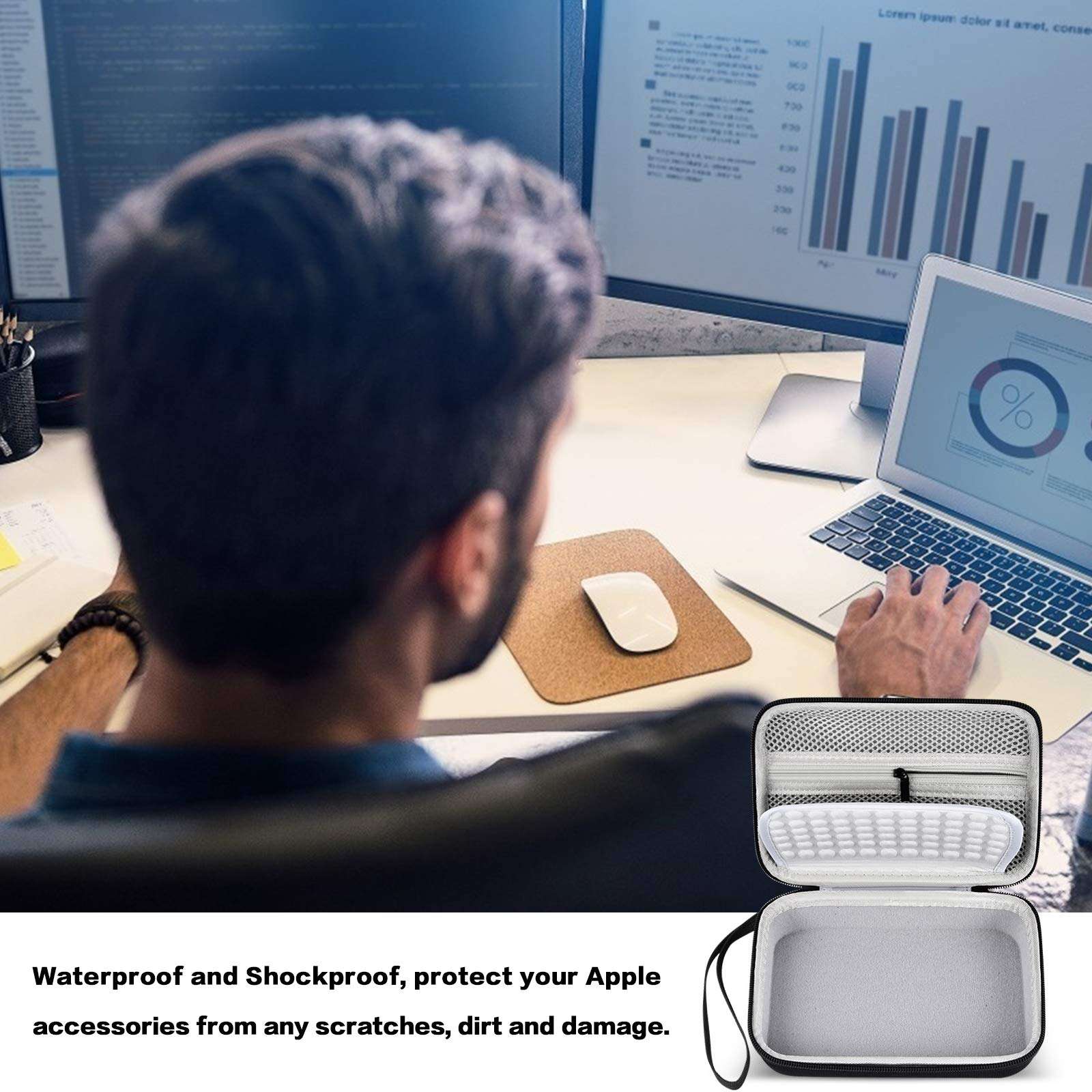 Hard Carrying Case for Apple Pencil, Magic Mouse 2 and 1, Magsafe Power Adapter, BeatsX Earphone, Magsafe Power Adapter, BeatsX,Beats Monster by Dre,Magnetic Charging Cable - Black (Bag Only) 6