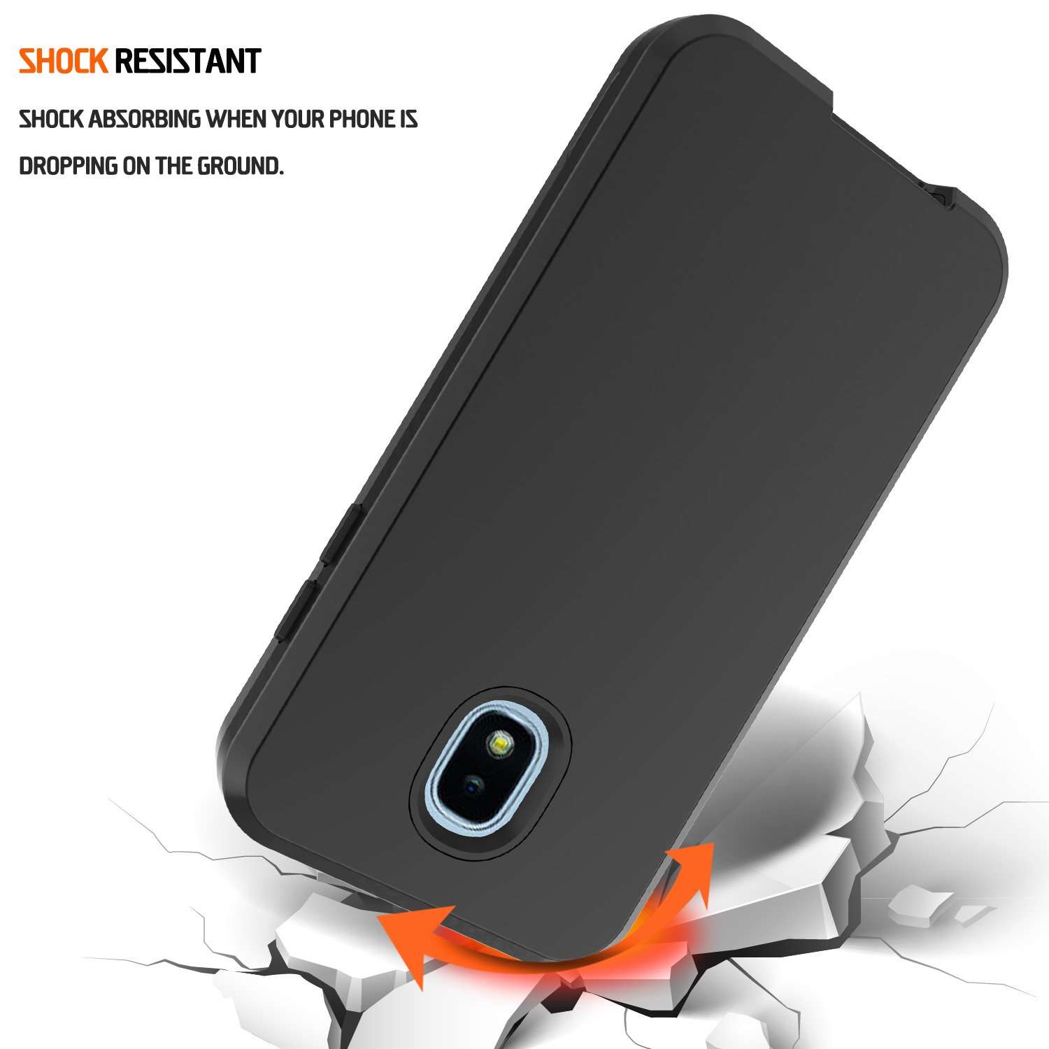 AMENQ Galaxy J3 Achieve Case, Galaxy J3 Star Case, Galaxy J3 2018 Case, Galaxy J3 Eclipse 2 Case 3 in 1 Hybrid Heavy Duty Shockproof Hard PC and TPU Bumper Protective Armor Phone Cover (Black) 2