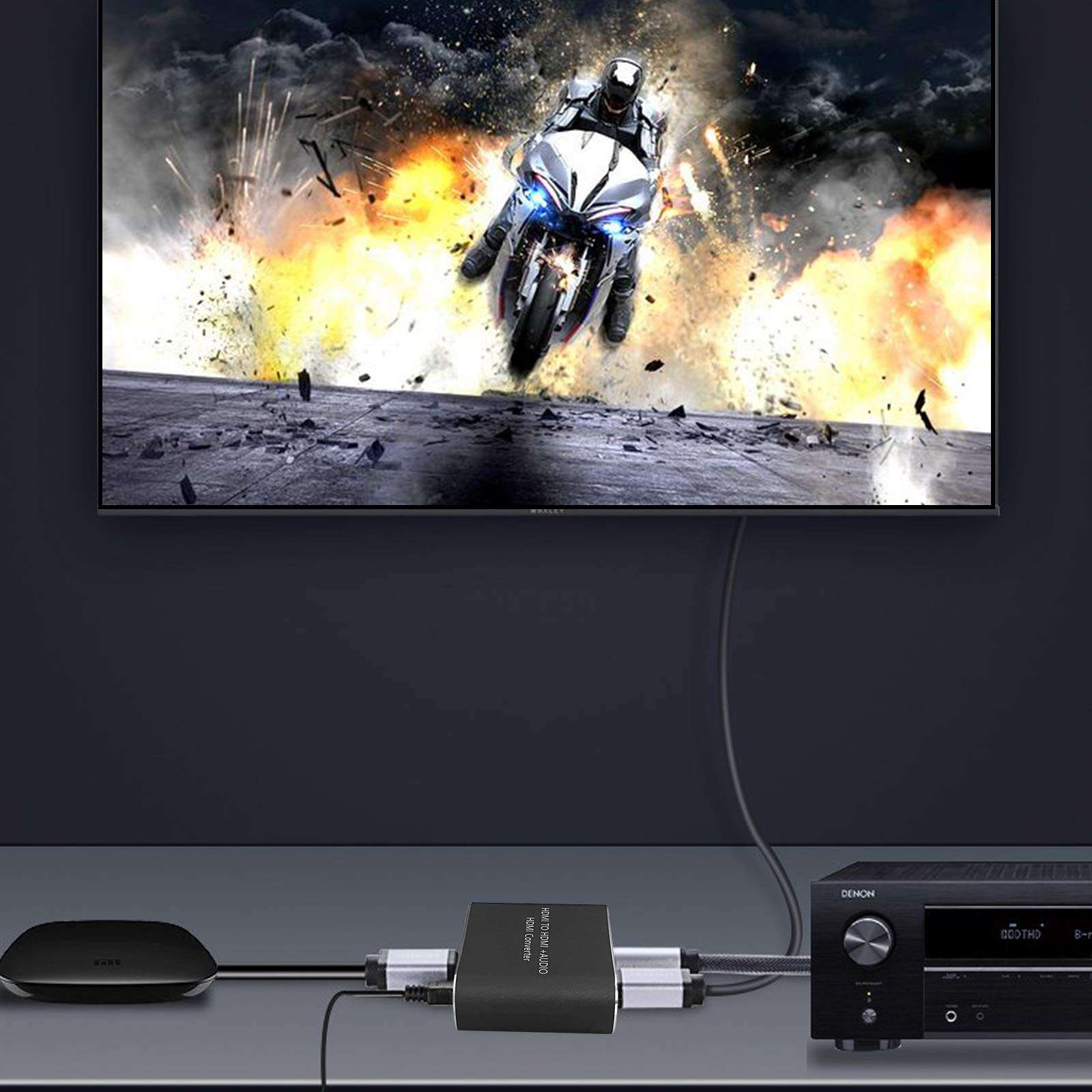 HDMI Audio Extractor Converter to HDMI Optical SPDIF RCA L/R Stereo Analog Outputs Video Audio Splitter Support HDCP Digital DTS 5.1 PCM(NOT Support ARC) 3