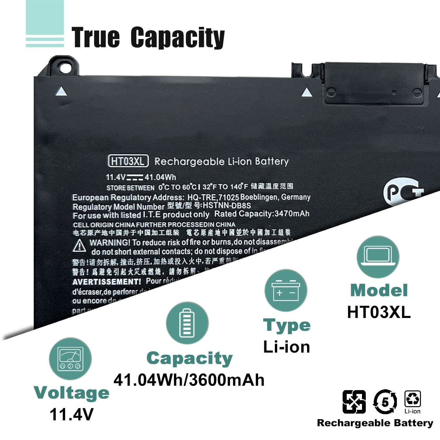BOWEIRUI HT03XL L11119-855 Laptop Battery for HP Pavilion 14-CE 14-CF 14-DF 15-CS 15-DA 15-DB 15-DW 17-by 17-CA Series 15-CS0053CL 15-DW0033NR 15-DA0014DX L11421-542 L11421-2C2 HSTNN-UB7J HSTNN-DB8R 2