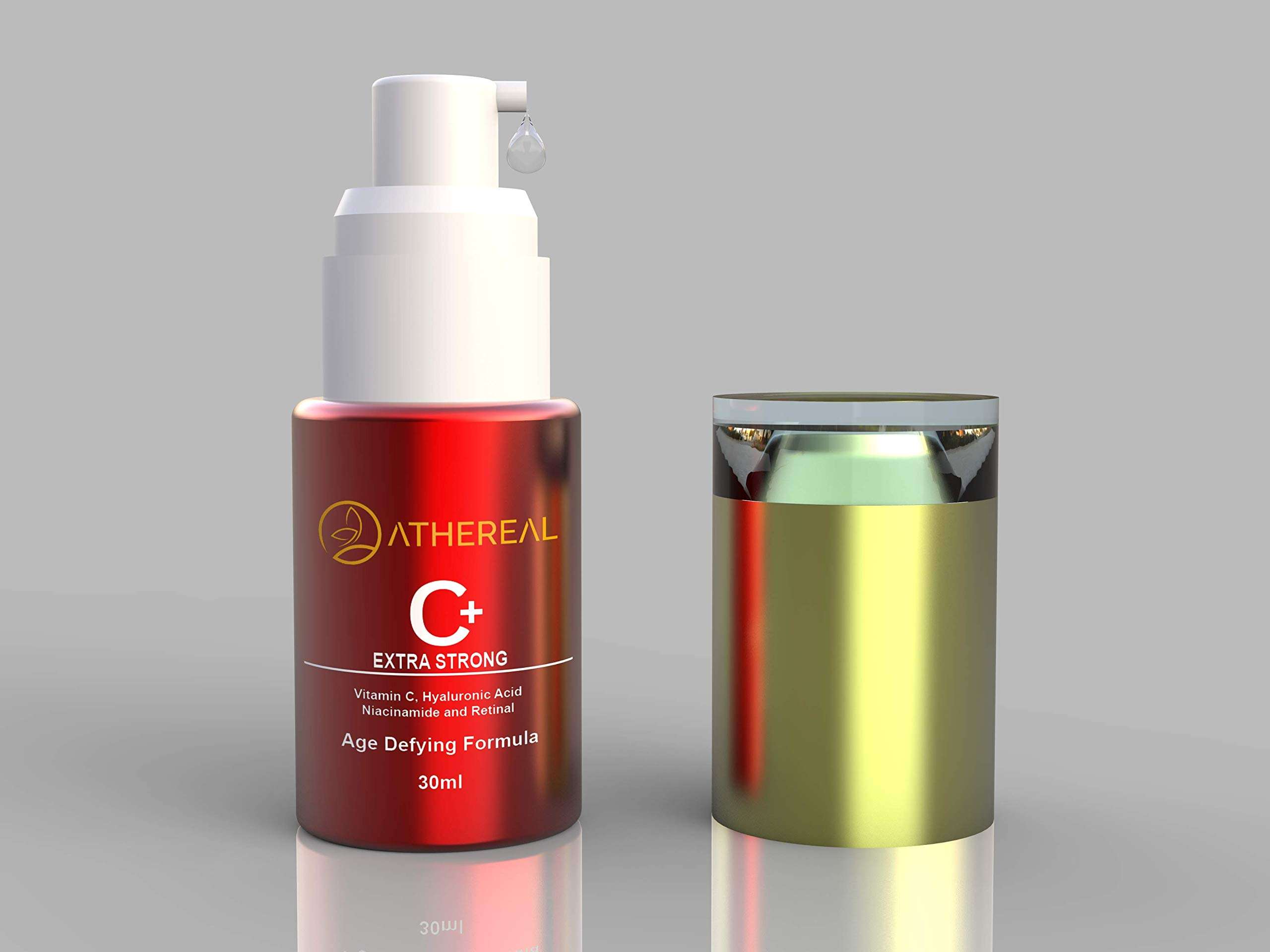 Athereal Vitamin C-Plus Serum | Extra Strong Anti-Aging Anti-Wrinkle Formula that Lifts, Hydrates, Lightens Dark Spots & Acne Scars – A Powerful Blend Retinol, Niacinamide, Hyaluronic Acid | 30 ml 4