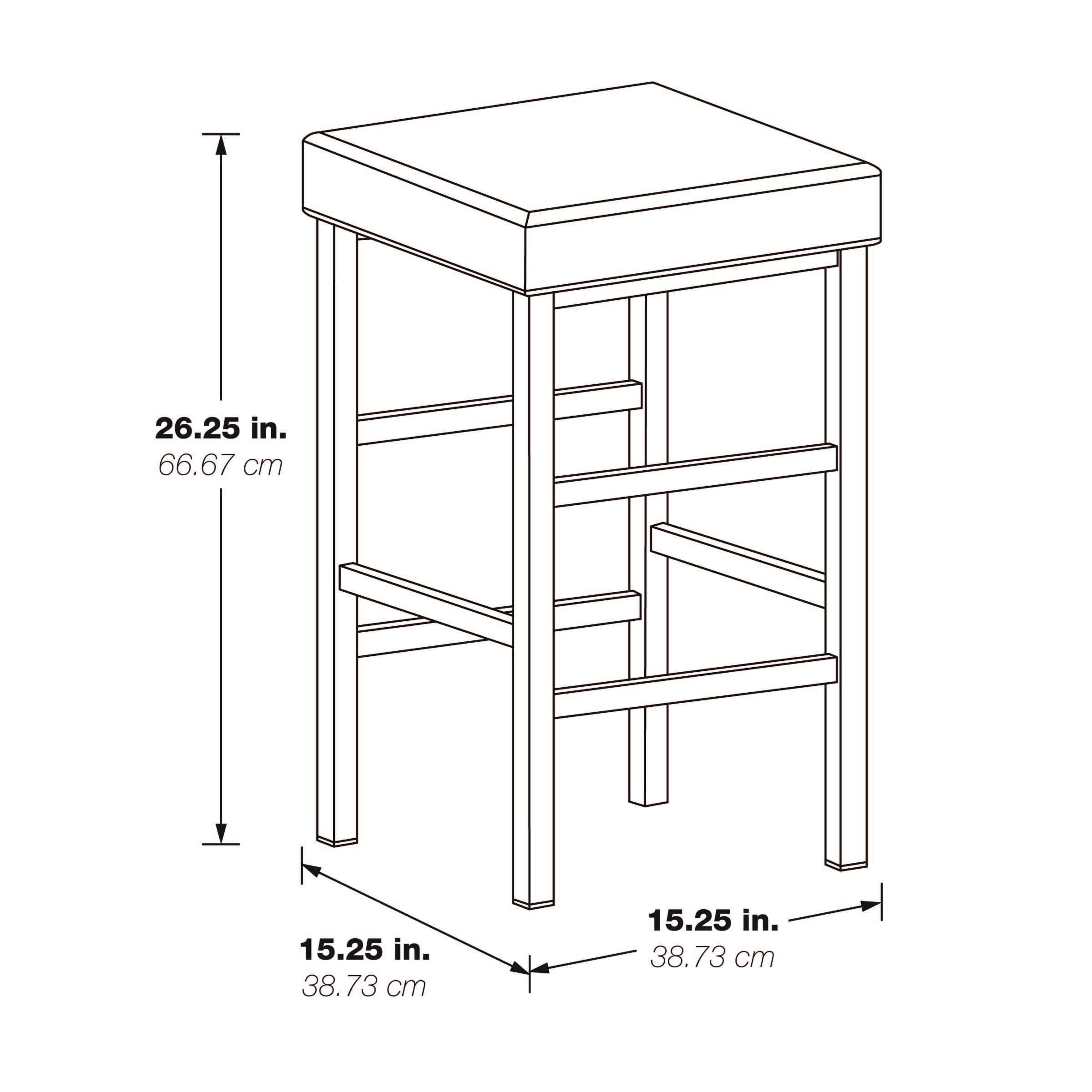 OSP Home Furnishings Backless Stool with Gold Frame, 26-Inch, Camel 3