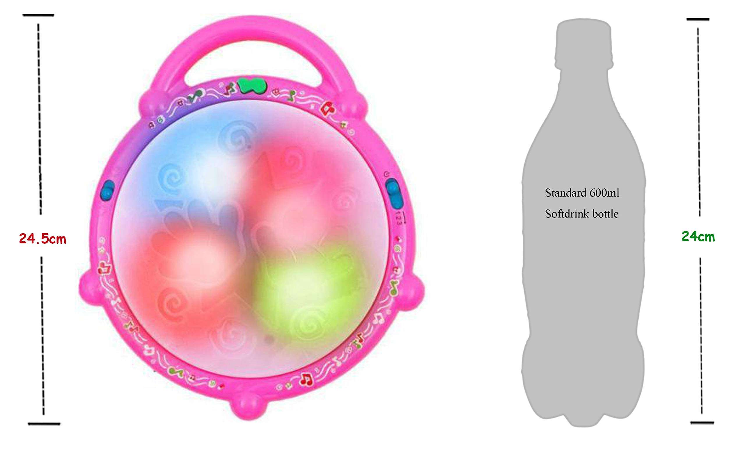 Popsugar Hummer Monster 1: 20 R/C Truck - Included Battery, Black & Popsugar Flash Drum with Sticks - Pink and Yellow Combo 6