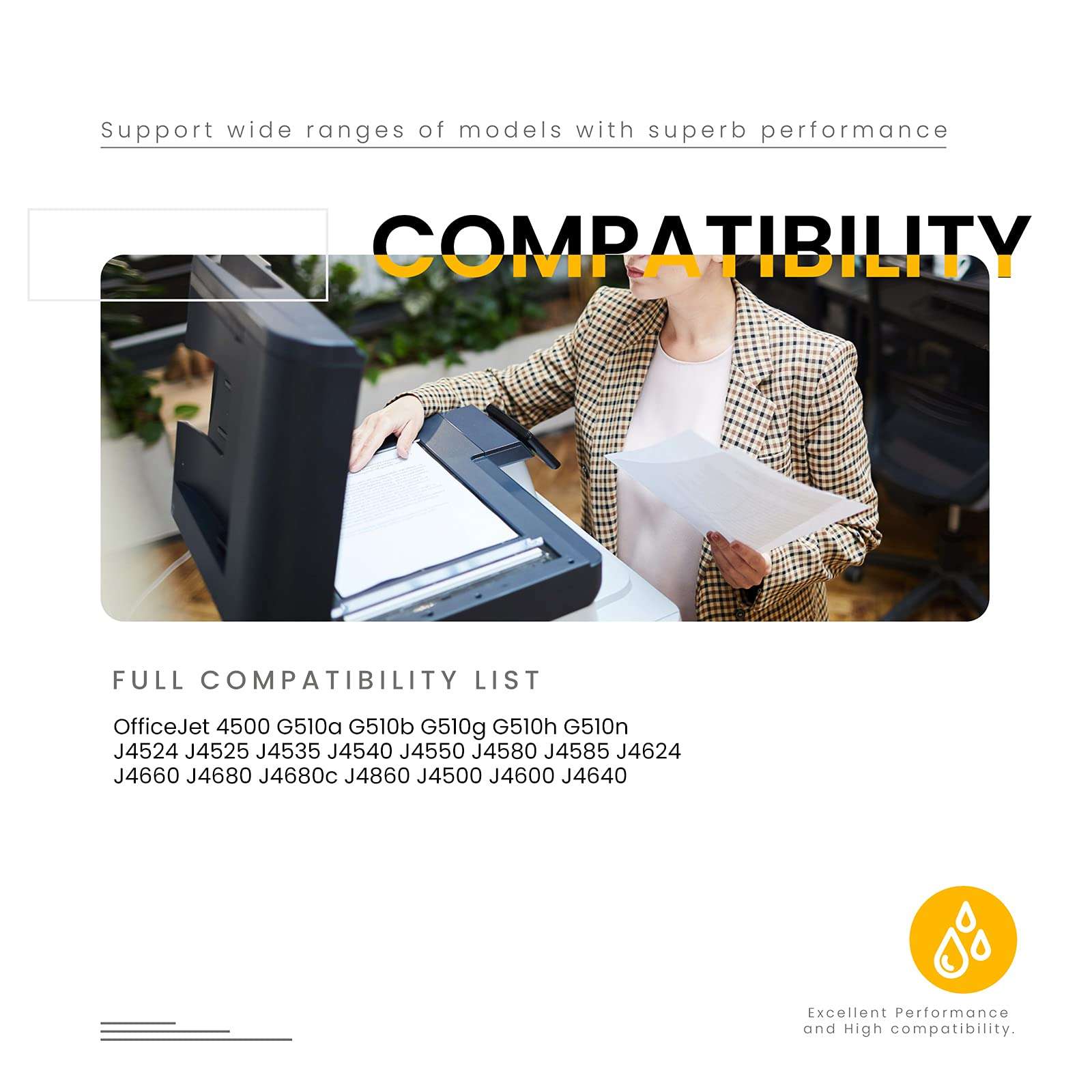 ATOPINK Remanufactured Ink Cartridge Replacement for HP 901XL 901 XL (1 Tri-Color) Work with OfficeJet 4500 J4540 J4550 J4680 J4580 J4680c J4500 J4524 G510b G510g G510a G510h J4525 J4535 Printer Tray 3