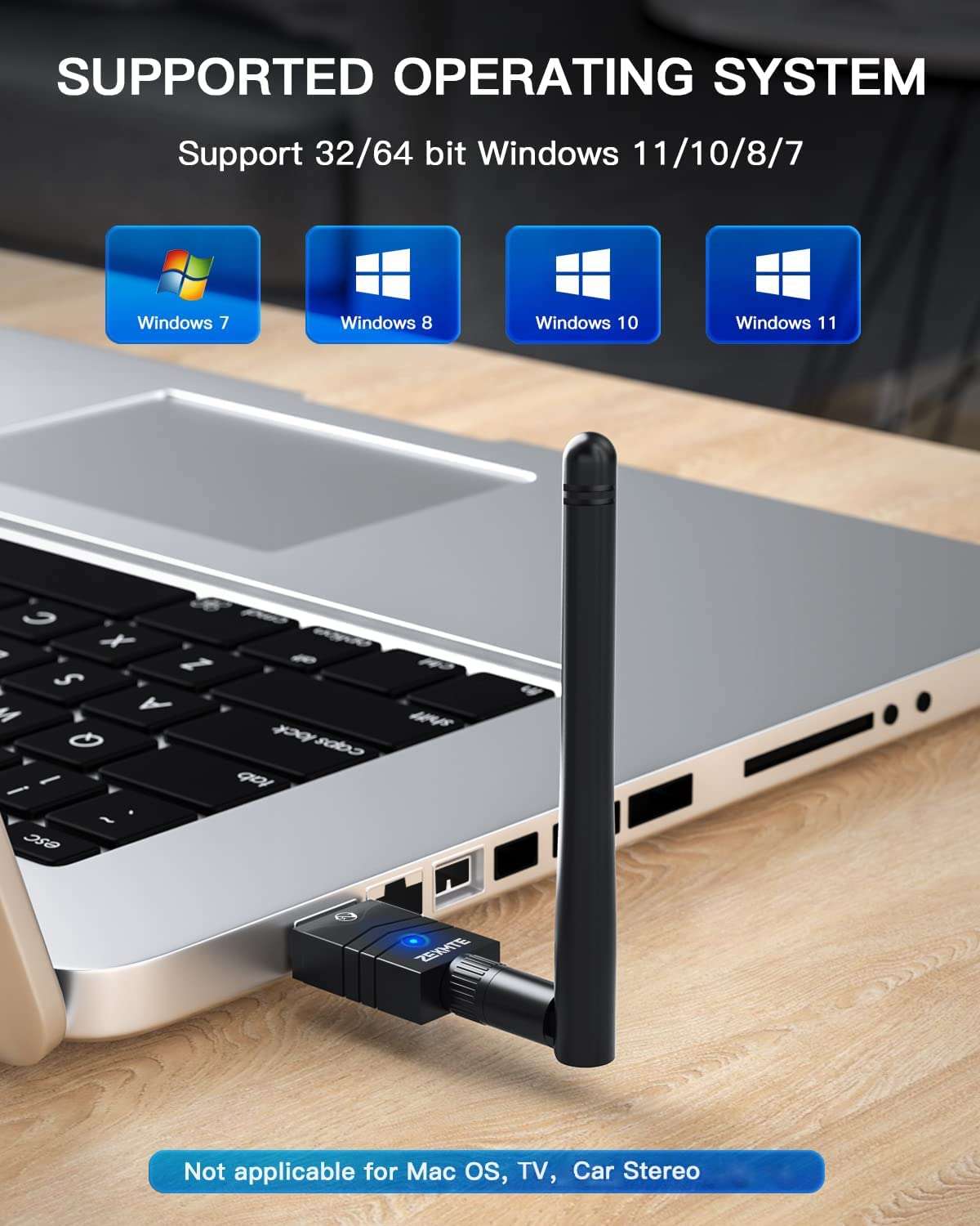 Long Range USB Bluetooth Adapter for PC 5.1 USB Bluetooth Dongle with High Gain Antenna,Class 1 Wireless Bluetooth Receiver 328FT / 100M,Bluetooth Adapter for PC Windows 11/10/8/7 6