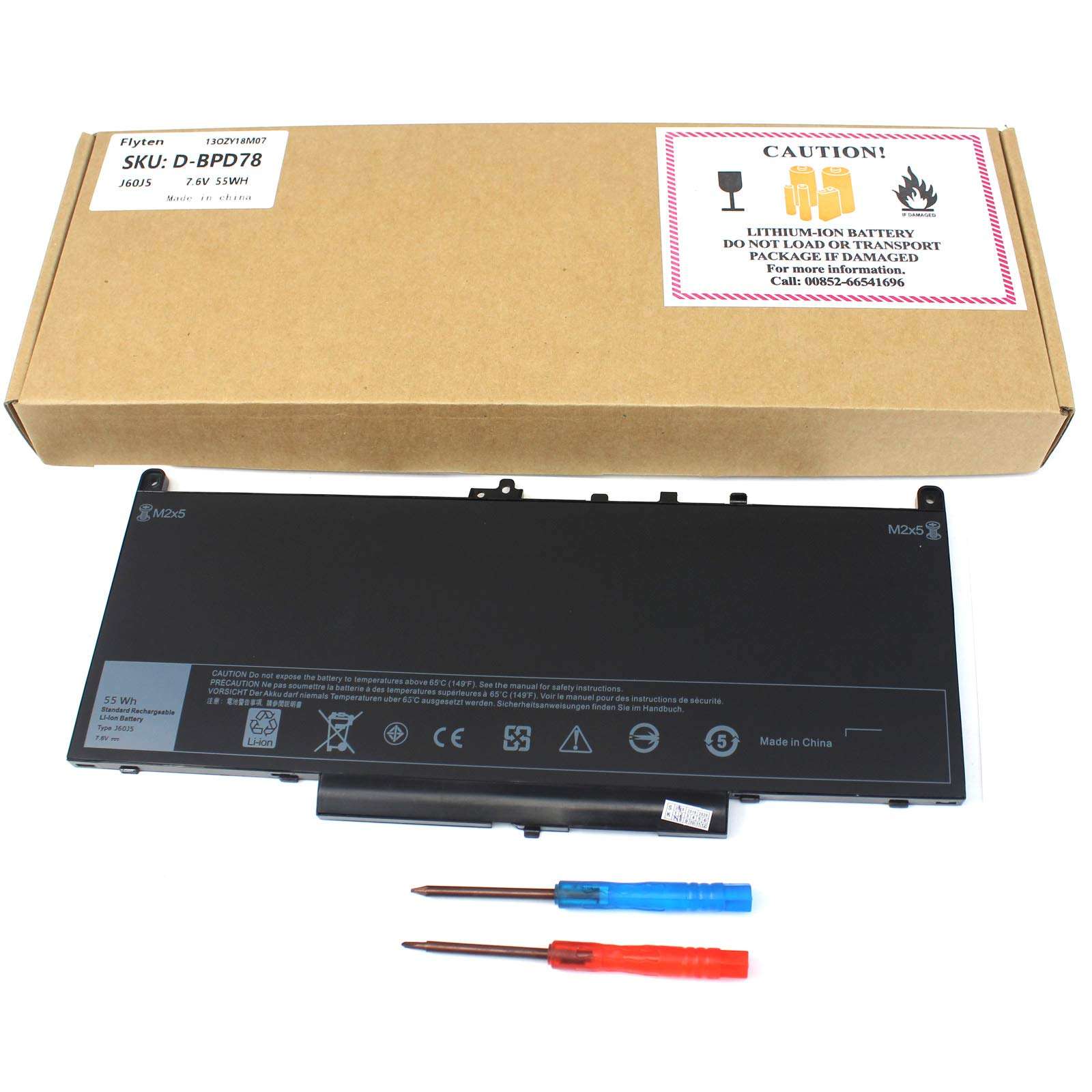 AN·GWEL J60J5 Laptop Battery Compatible with Dell Latitude E7270 E7470 Laptop R1V85 451-BBSX 451-BBSY 451-BBSU MC34Y 242WD 0MC34Y PDNM2 Series [7.6V 55WH] 6