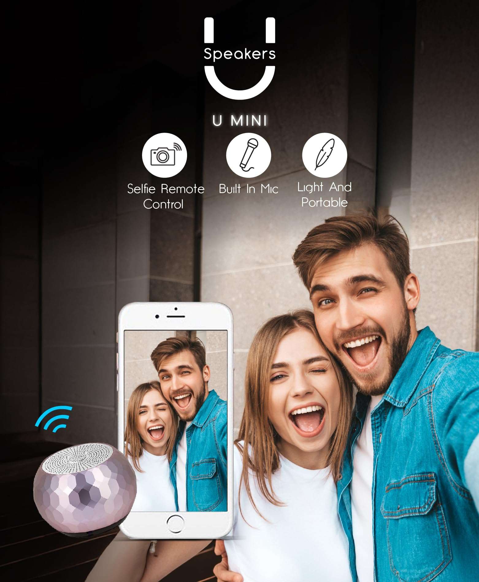 Fashionit U Mini - Small Bluetooth Speaker Wireless - Mic & Remote Shutter, Portable Bluetooth Speakers, Rich Sound for Home & Outdoor, Stocking Stuffers, White Elephant Gifts for Adults - Glam Lilac 4