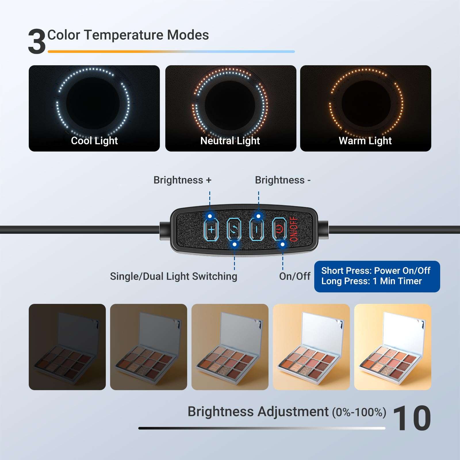 NEEWER Basics Bi Color Photo Studio Light Box, 12"x12"x12" Folding Photo Booth Shooting Tent with 6 Color Backdrops, 120 LEDs CRI95+ Dimmable for Tabletop Jewelry Electronics Food Photography, LB30B 6