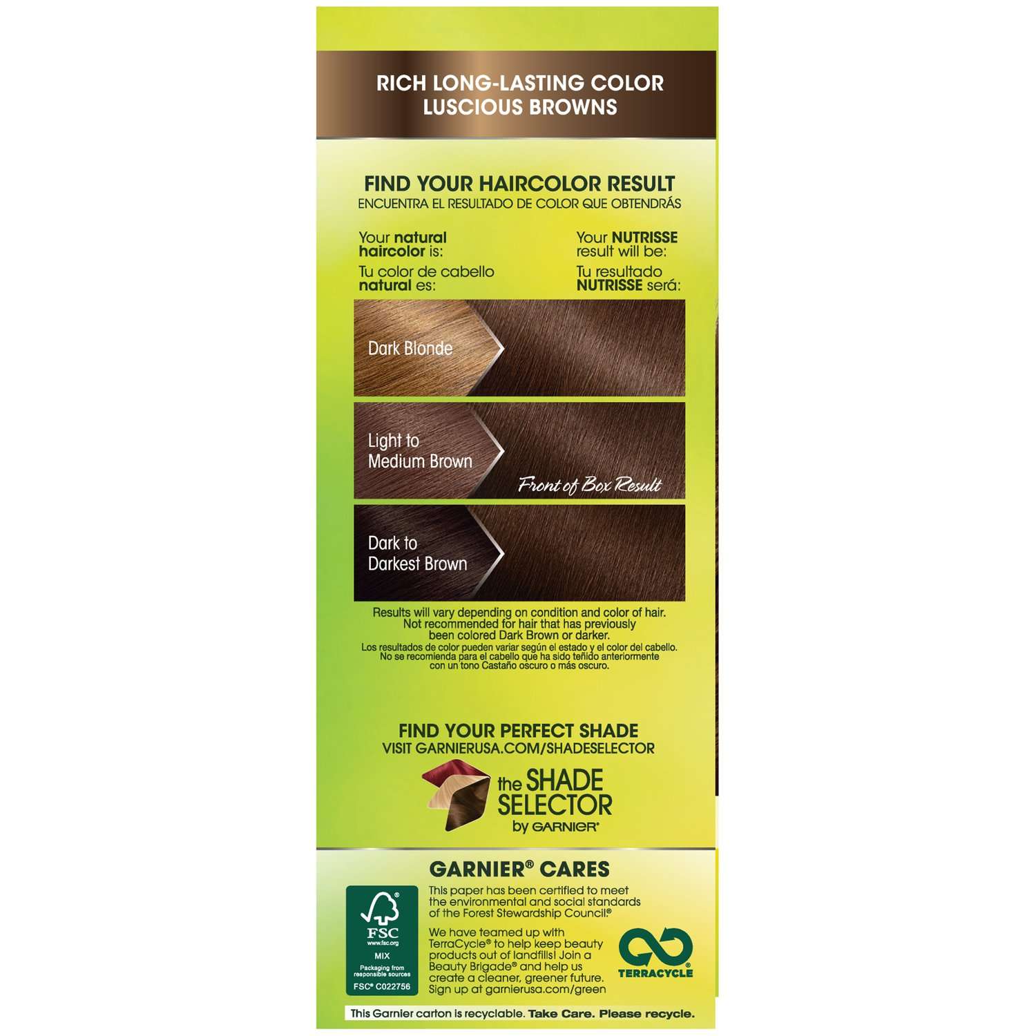 Garnier Nutrisse Nourishing Hair Color Creme, 50 Medium Natural Brown (Truffle) (Packaging May Vary) (Pack of 3) 3