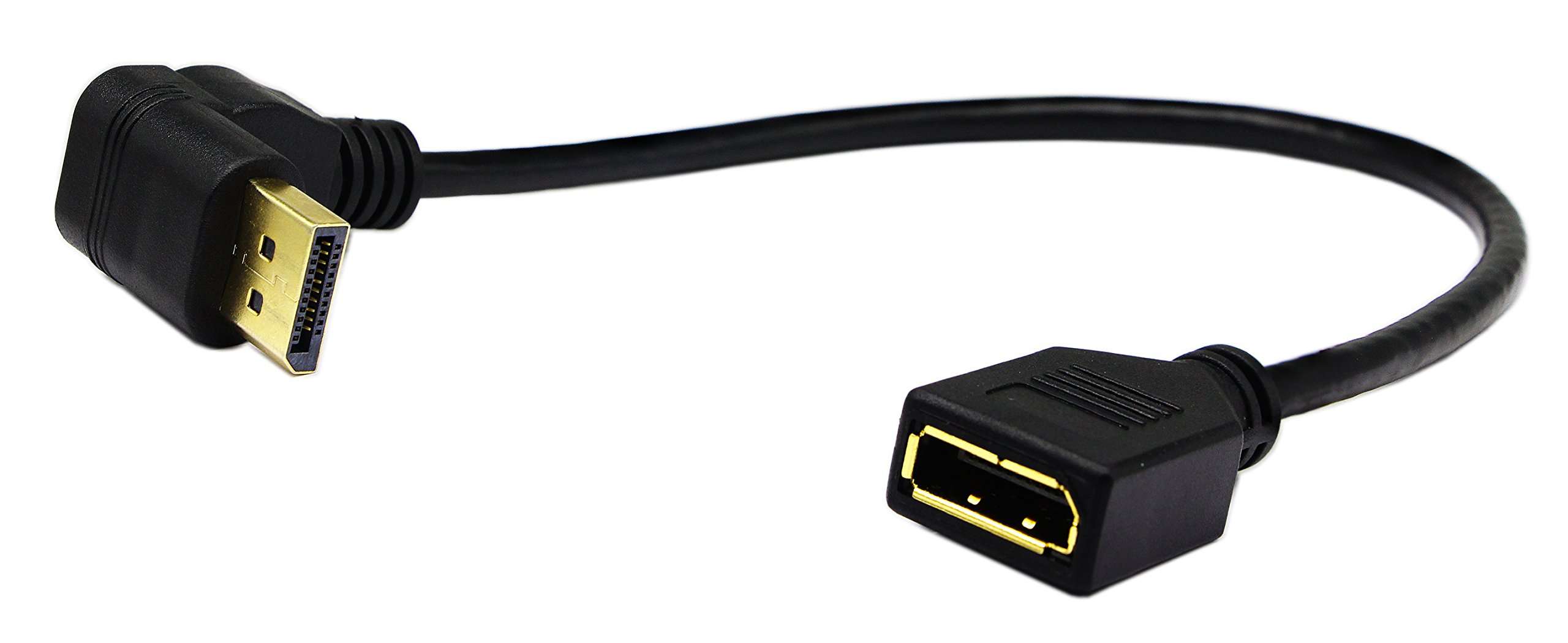 (30 CM/12inch) DP to DP Cable, CGTime Gold Plated 90 Degree Angled Down Displayport Male to Displayport Female Audio and Video Extension Adapter Cable (Down M/F) 3