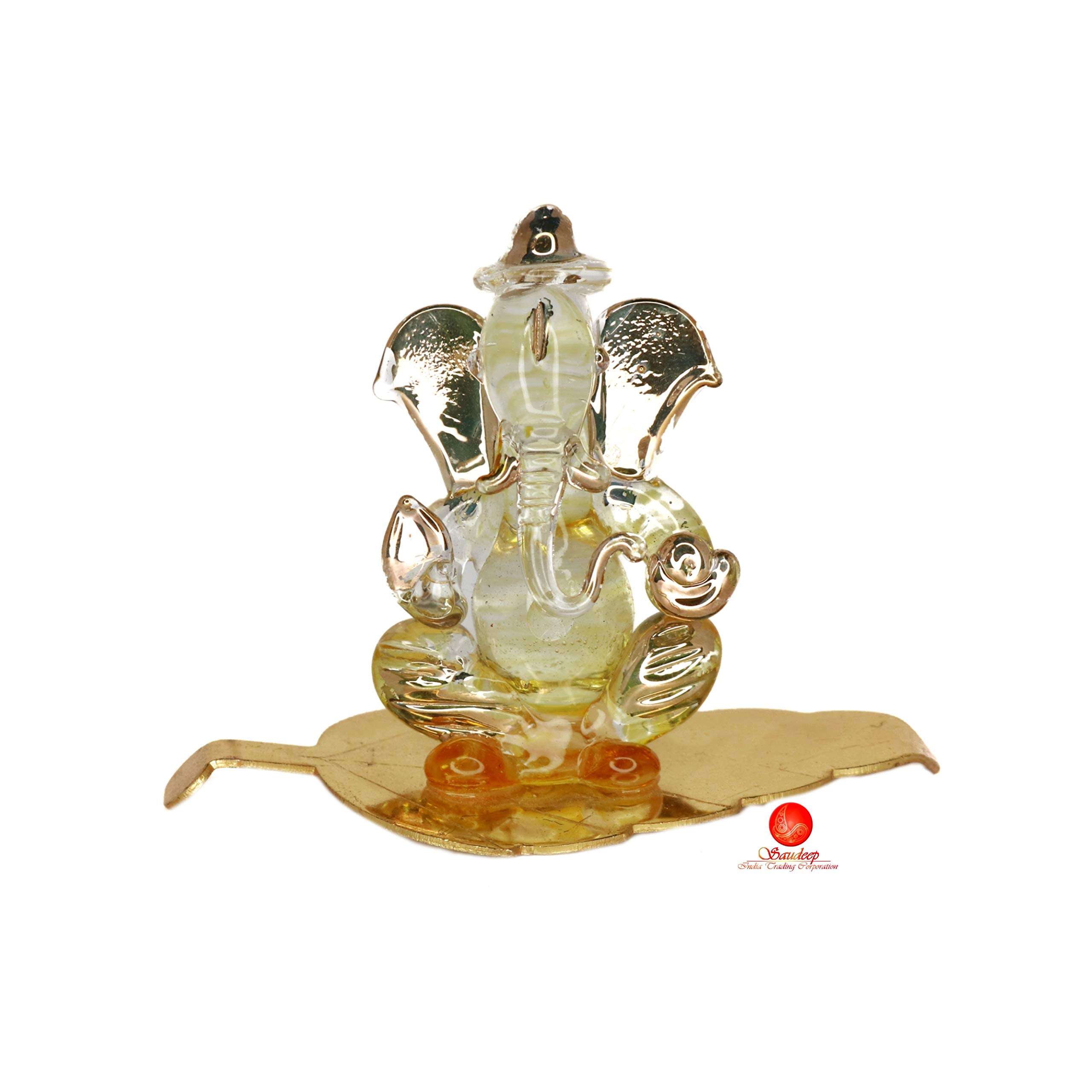 SAUDEEP INDIA Lord Ganpati/Ganesha Idol for Car Dashboard, Desk, Office Table | Beautiful Ganesh Car Dashboard Idol Figurine Showpiece Sculpture (Size:7x8 cm) 6