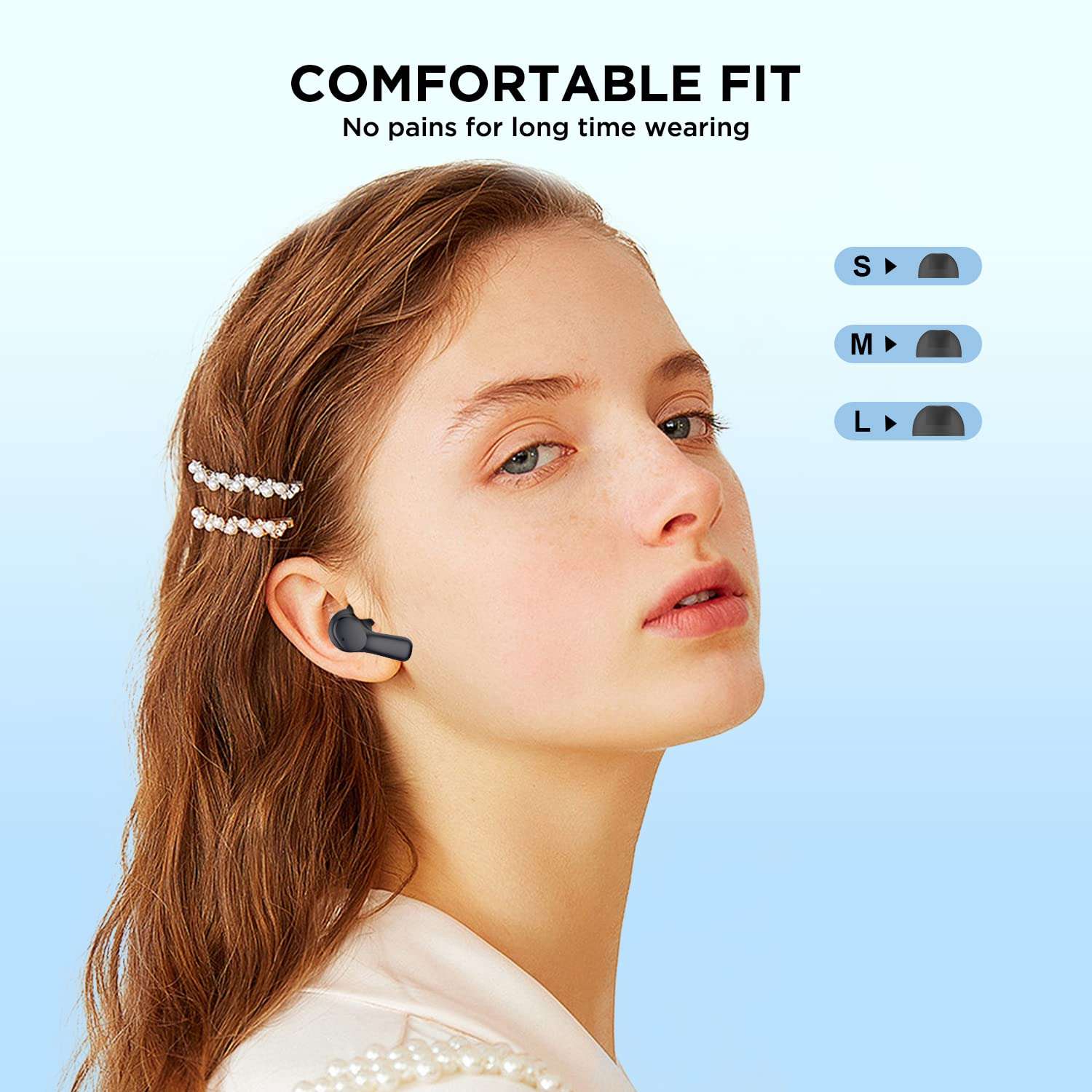 HTC True Wireless Earbuds 1 Bluetooth Stereo Earphones, in Ear Headphone with Transparent Charging Case, 32-Hour Playtime/Built-in Microphone/Touch Control for Calling -Crystal Black 5