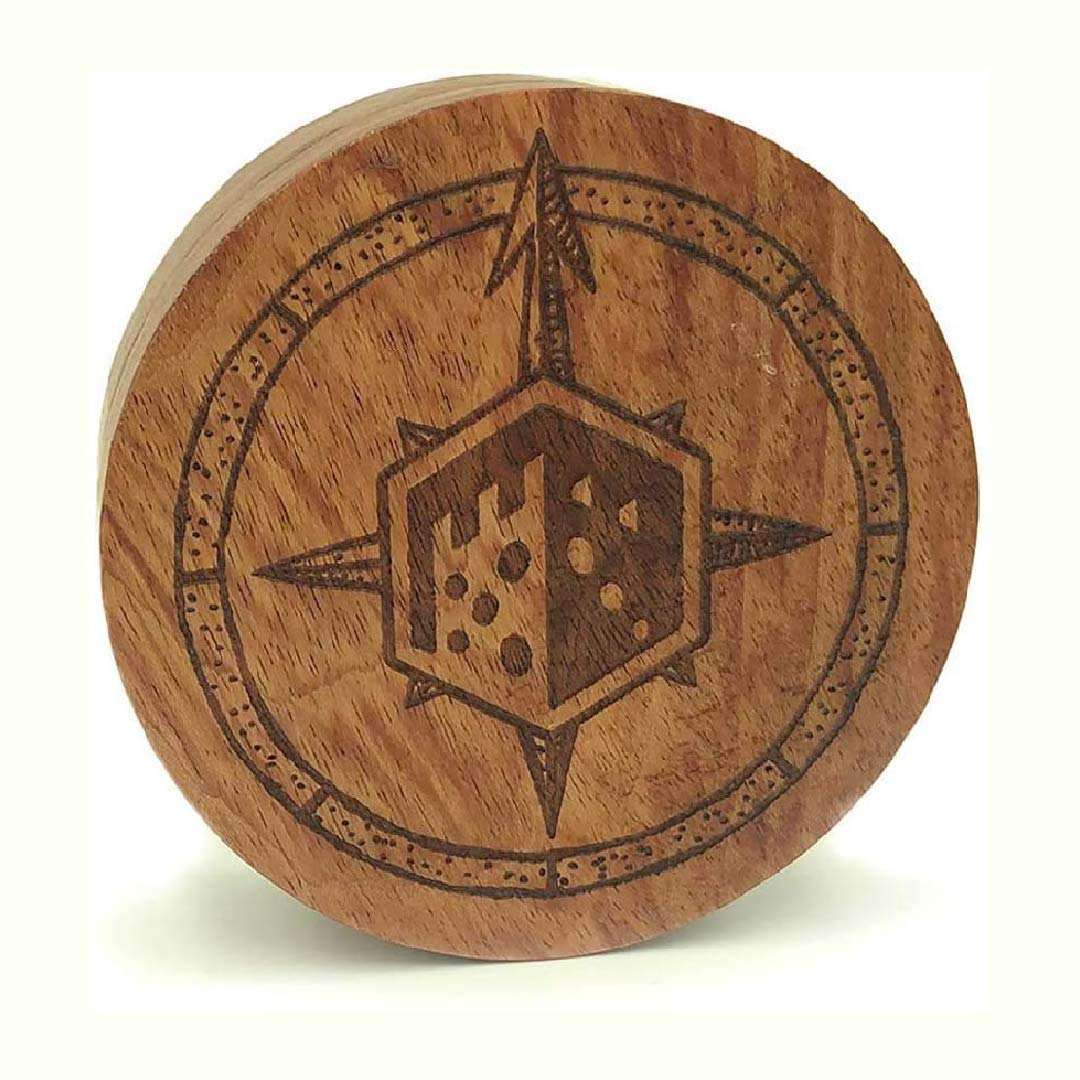 Rose Wood Dice Chest with Compass Rose Design & Magnetic Lid RPG dice set tabletop role-playing DnD Magic the Gathering Dice Counters and Tabletop Games Rosewood Designs 2