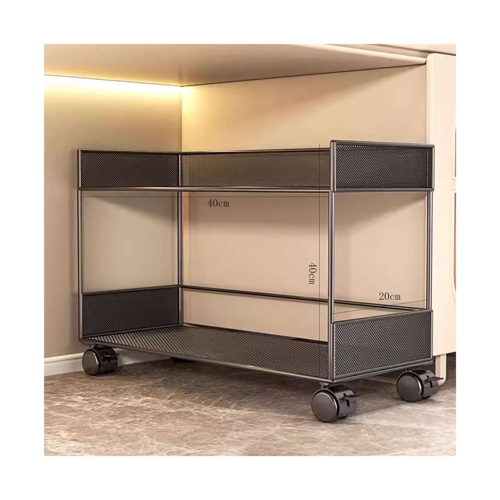 FURUIM2024M Library Storage Cart Mobile Backpack Rack Storage Basket Under The Table with Wheels Small Cart Rolling File Cart 3