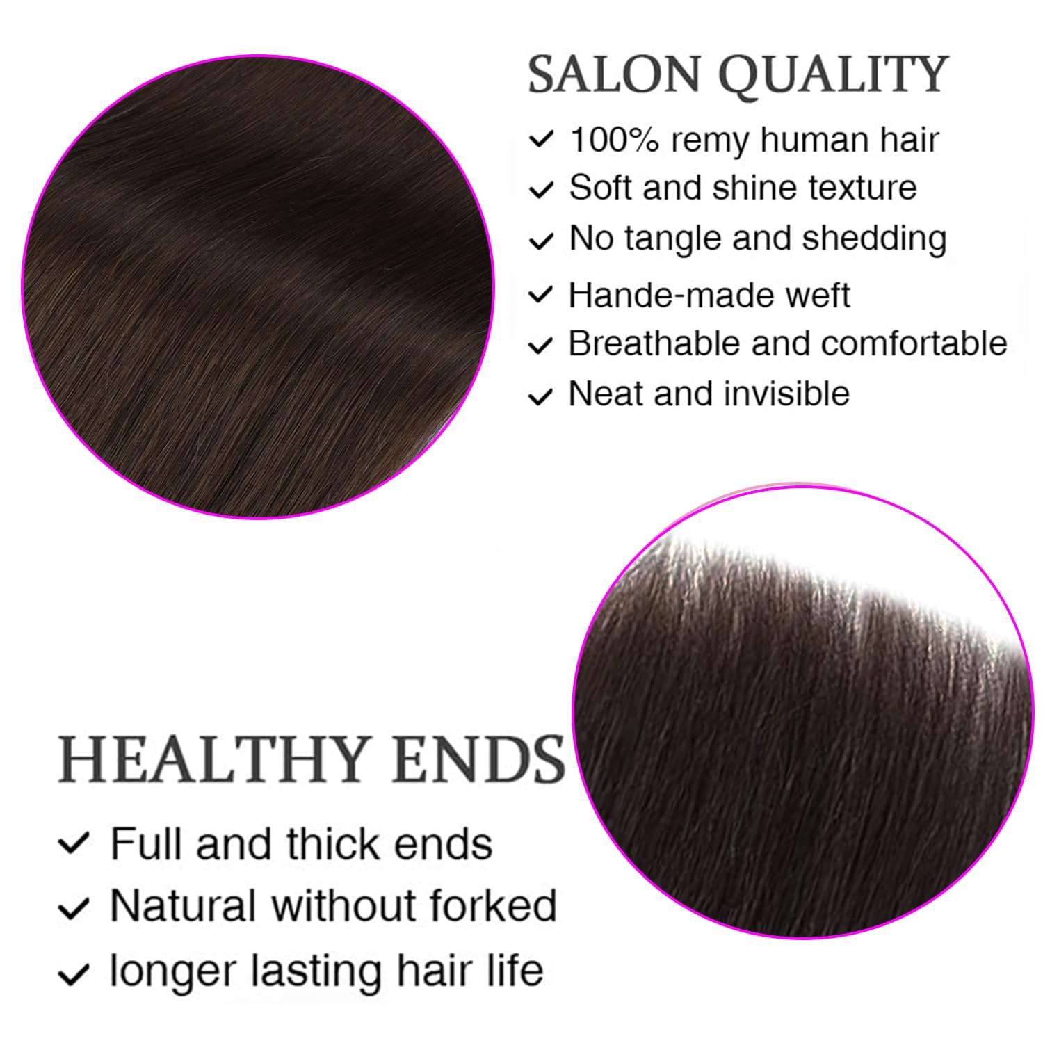 ORIGEN Clip in Bangs Black Brown Color with Dark Brown Hair Extensions 6