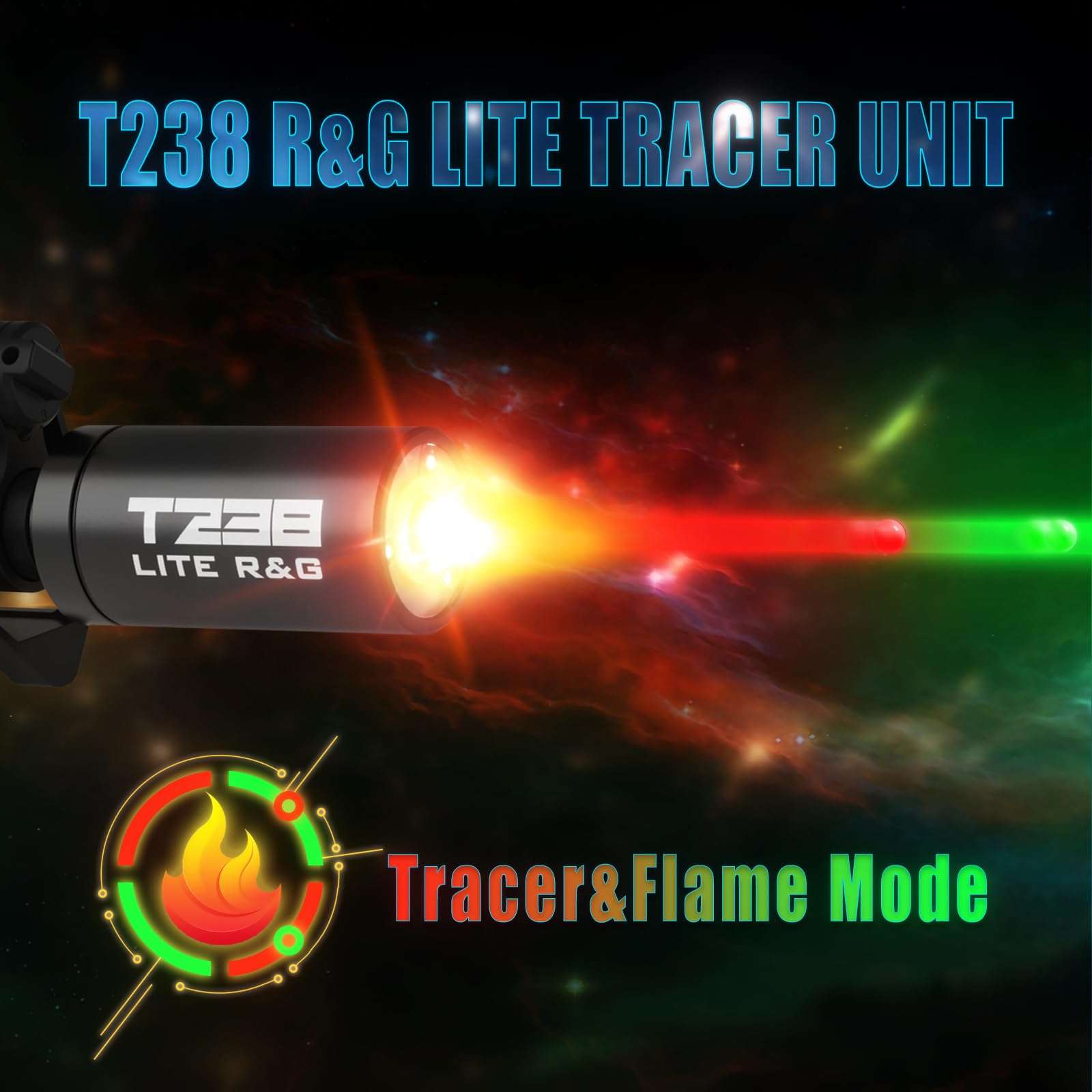 T238-LITE R&G Airsoft Tracer Unit, Spitfire Tactical Muzzle Flash Simulator for Airsoft Green Tracer BBS/Gel Balls with14mm CCW Threaded Interface 4
