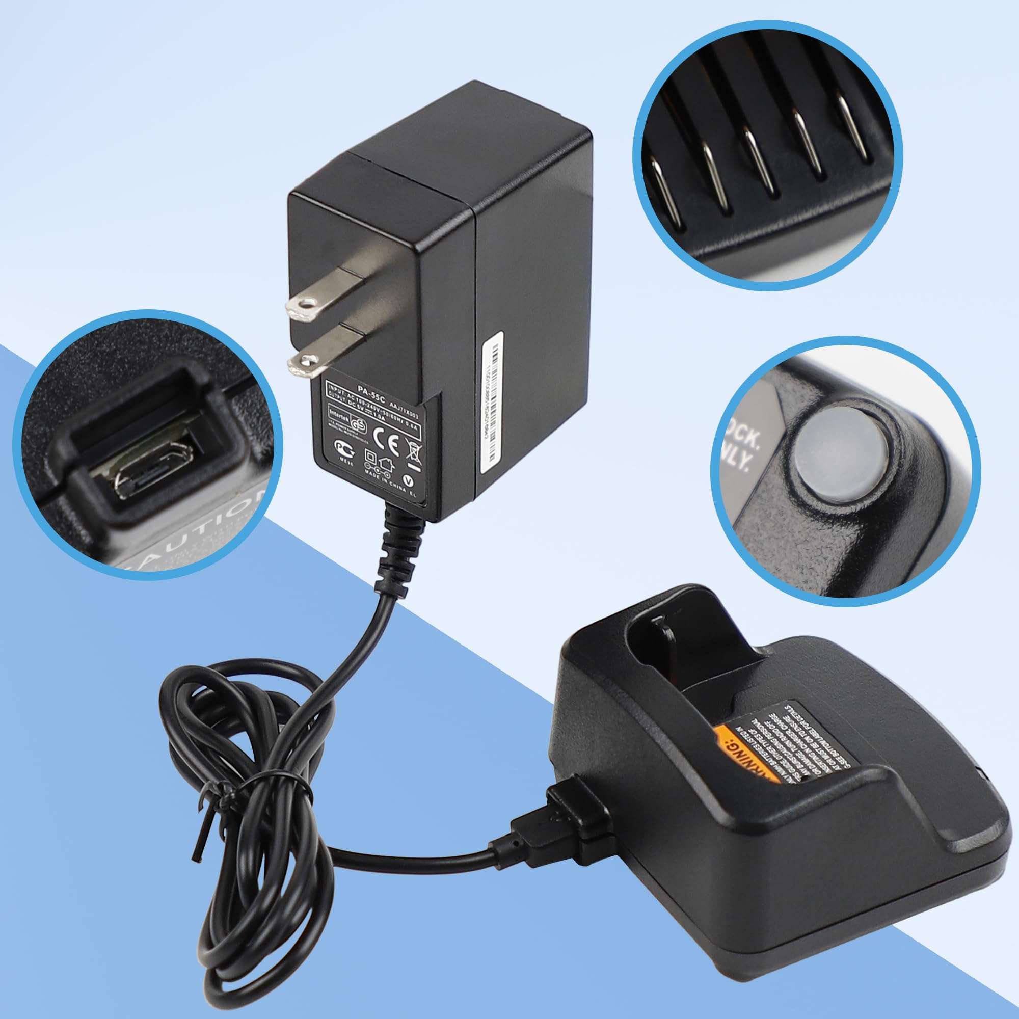 NEWASHAN Desktop Charger Compatible with Motorola Radio RMM2050 RMU2040 RMU2043 RMU2080 RMU2080D RMV2080 XT420 XT460 RAV50 Walkie Talkie Charging Dock Cradle Base PMLN6383A PMLN6394 PMNN4434 PMNN4453 3