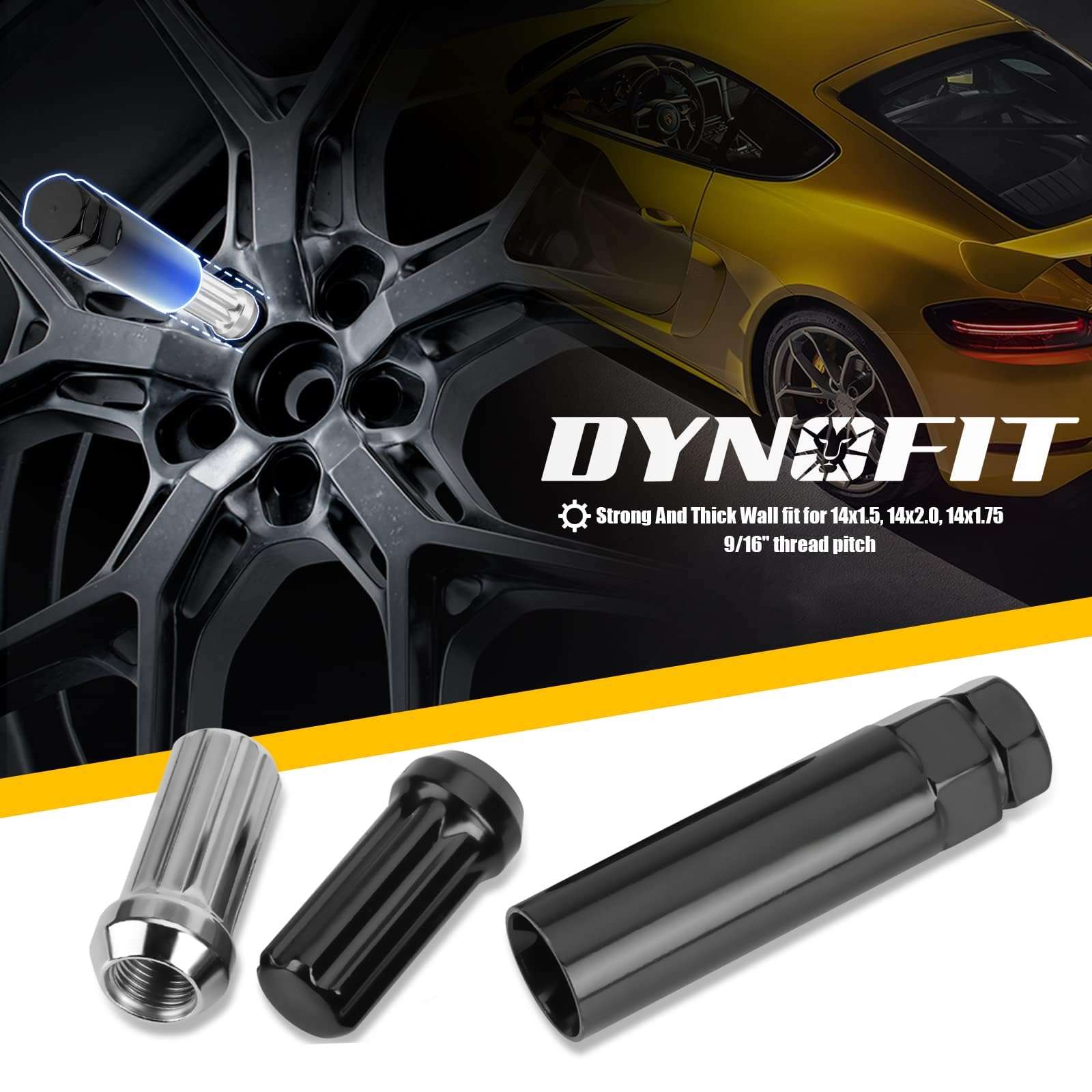 DYNOFIT 7 Spline Tuner Lug Nuts Key for Wrench with 13/16inch(21mm) and 7/8inch(22mm) Hex, Lugnuts Socket Replacement Tool for 14x1.5, 14x2.0, 9/16inch Lug Nut 1 Year Warranty 4