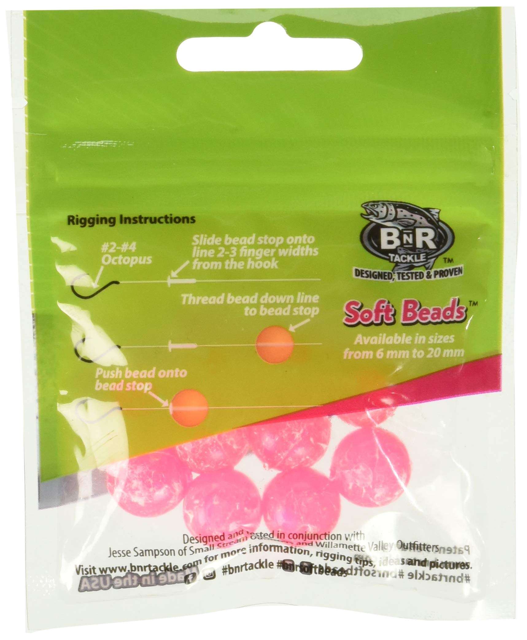BnR Tackle SBMP14 Soft Beads, 14 mm, Mottled Pink, Neutral Buoyancy, 10/Pack 3