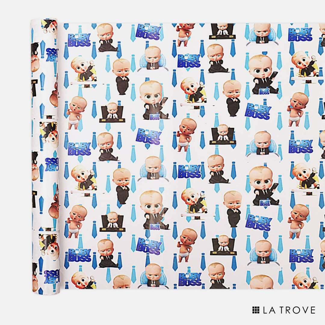 Naayva Boss Baby Theme Gift Wrapping Paper Sheets for Birthday & Kids Party Gifts | Cute Decorative Gift Wrap | Pack of 15 5