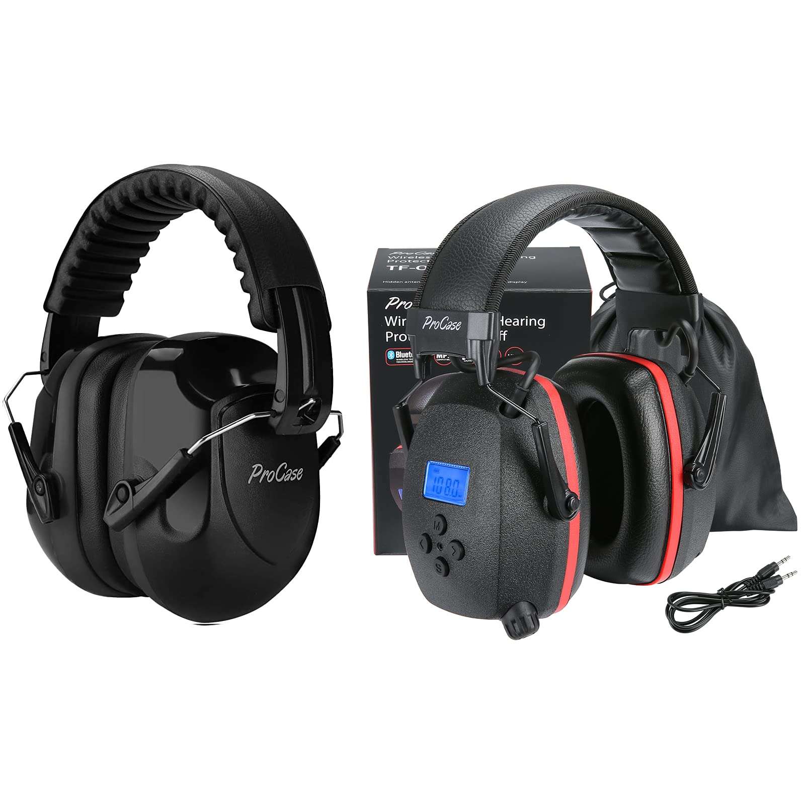 ProCase Noise Reduction Safety Earmuffs Bundle with FM/AM Radio Bluetooth Headphones 1