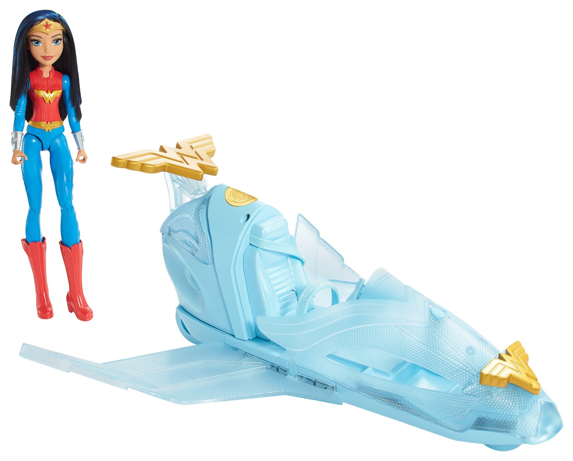 DC Super Hero Girls Wonder Woman & Invisible Jet Dolls, Multicolor, 19.0 inches tall