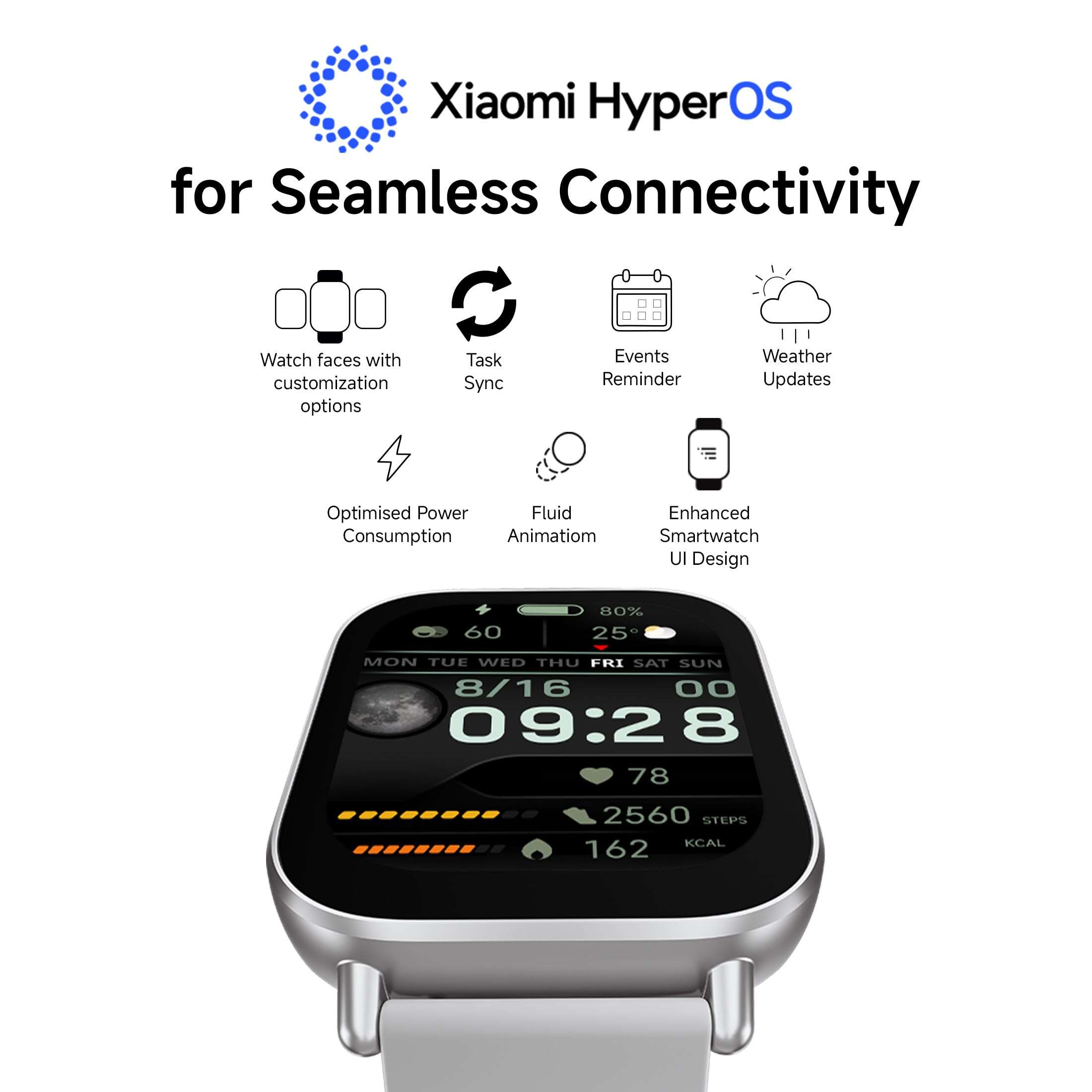 Redmi Watch 5 Active, 2 Display, Metal Body, 18 Day Battery, Bluetooth Calling, Advanced AI Noise Cancellation, Alexa, Silver 5