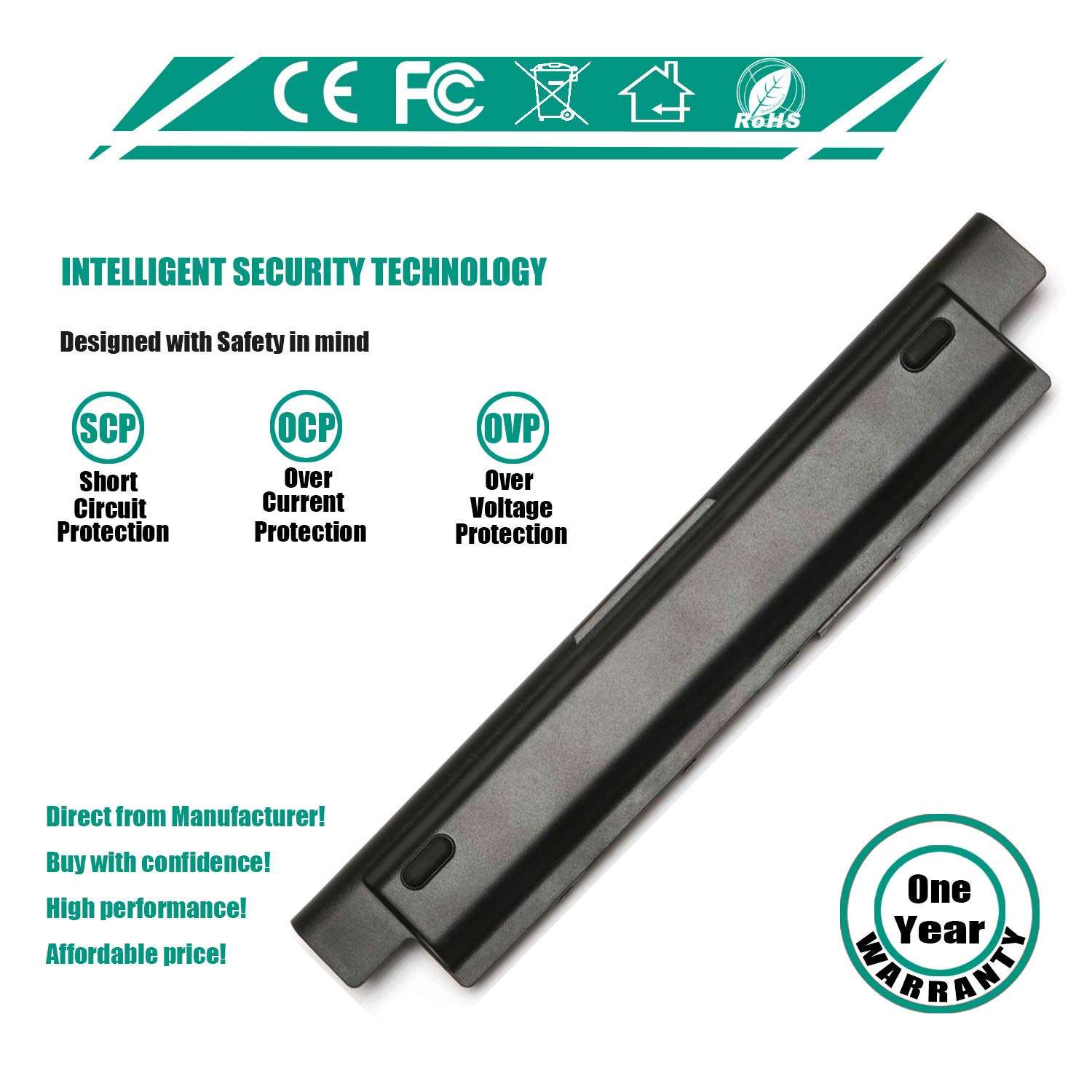 Yenyoh New MR90Y XCMRD 11.1V 65WH Laptop Battery Replacement for Dell Inspiron 17R 5737 5721 17 5748 3721 15R 5537 5521 14R 5437 14 7447 3421 Dell Latitude 3540 3440 Spare P/N 0MF69 6HY59 XRDW2 5