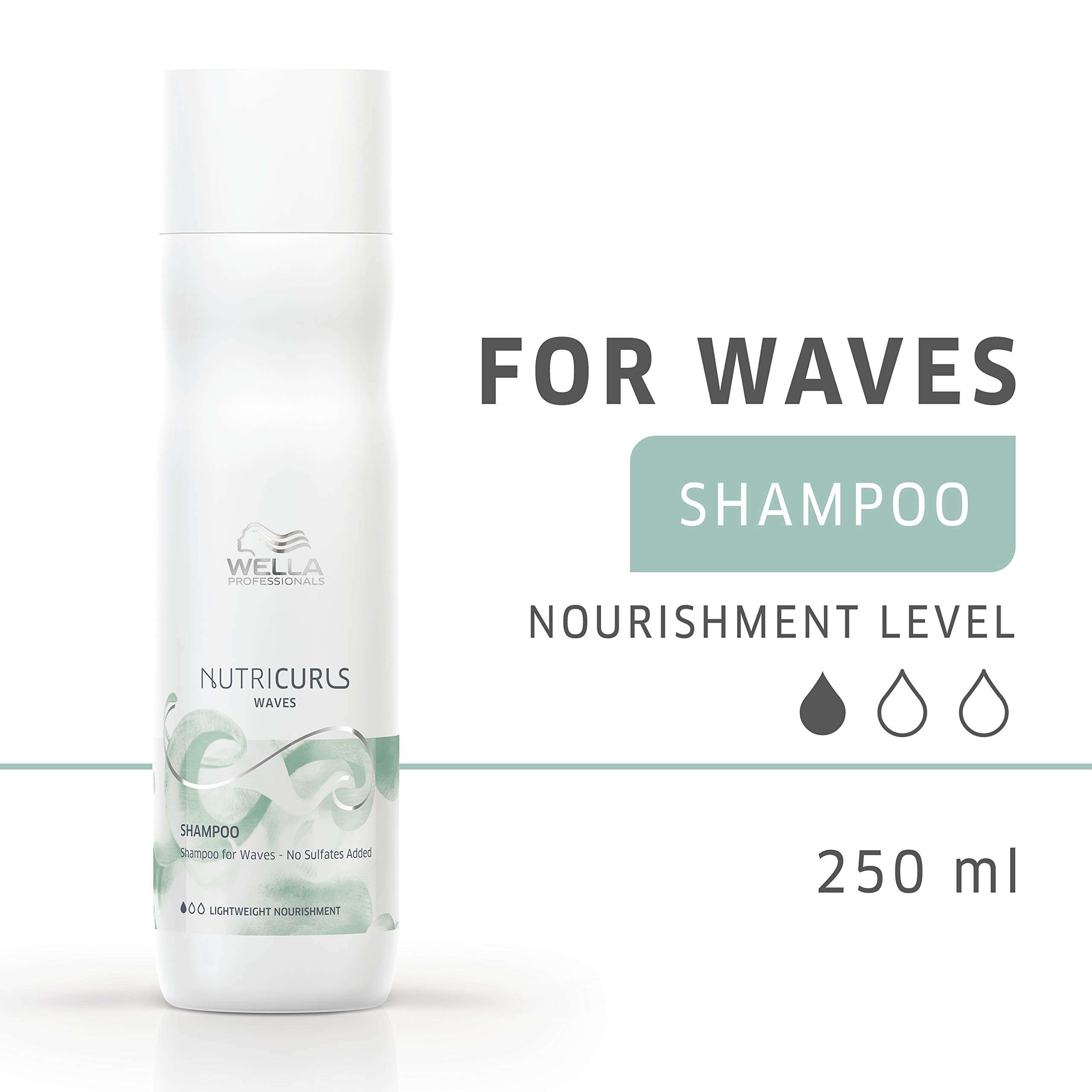 Wella Professionals NUTRICURLS Sulphate Free Shampoo 250ml and Detangling Conditioner 200ml duo for Waves & Curls 3