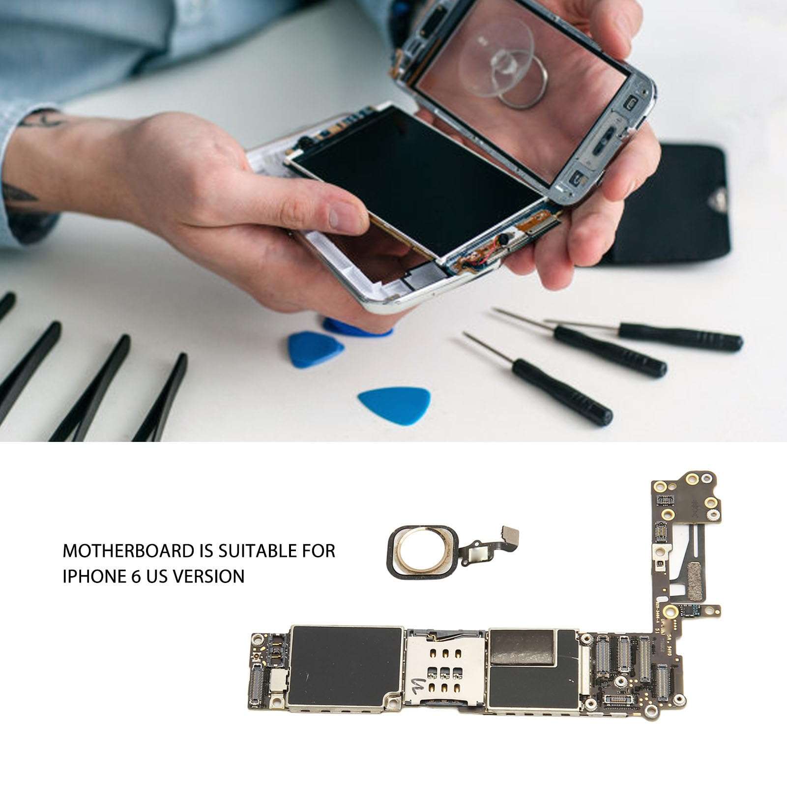 Yctze Unlocked Logic Board with Touch ID Fingerprint, Cellphone Mainboard Replacement for 6, US Version, DIY Repair Accessories (#11) 3