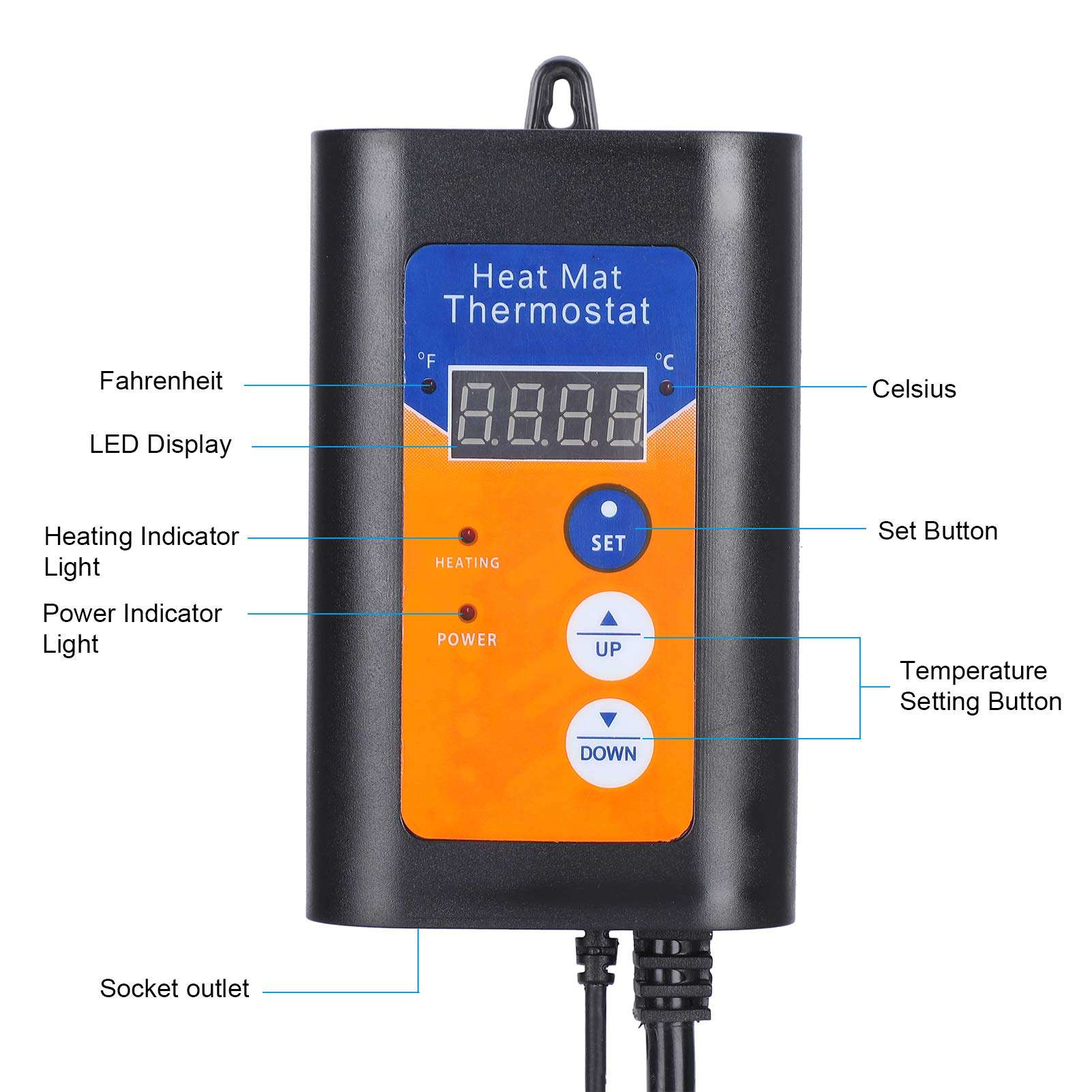 Thermostats, Temperature Controller, Multifunction Digital Accurate LCD for Home Brewing Temperature Regulator Seed Germination 120V US Plug 3