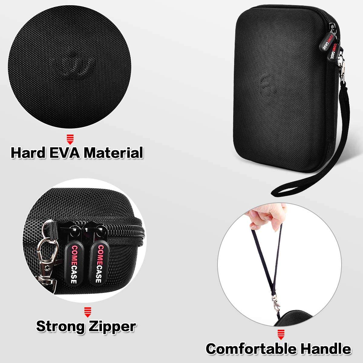 Hard Carrying Case for Apple Pencil, Magic Mouse 2 and 1, Magsafe Power Adapter, BeatsX Earphone, Magsafe Power Adapter, BeatsX,Beats Monster by Dre,Magnetic Charging Cable - Black (Bag Only) 3