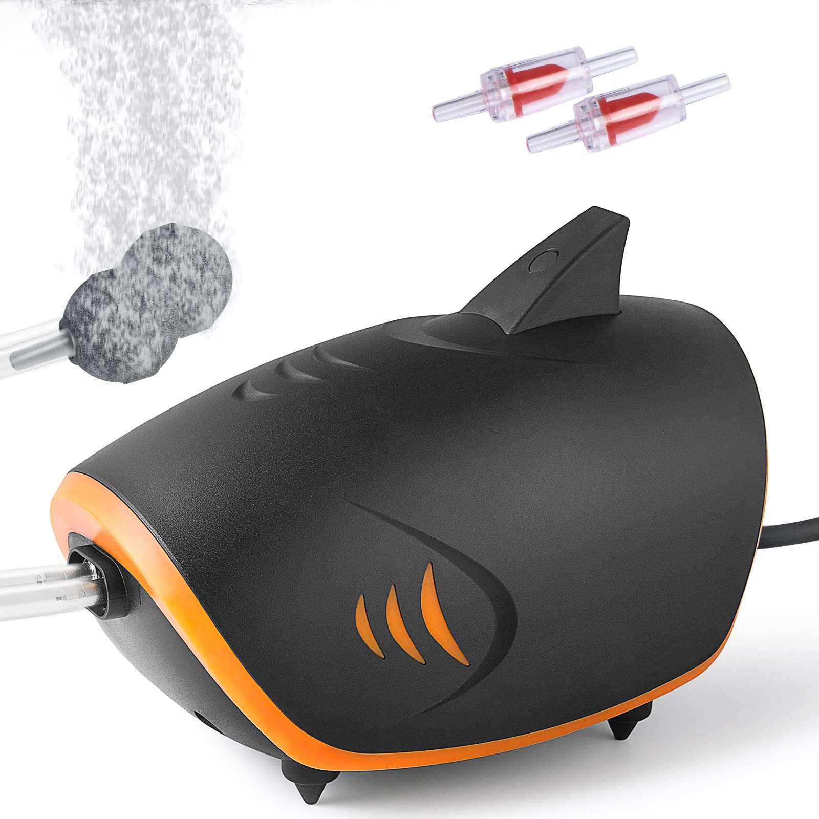 HITOP 110GPH Powerful Aquarium Air Pump: Quiet 2-outlets Aquarium Aerator, Adjustable Fish Tank Air Pump with Accessories, for 20-200 Gallon Tank 1