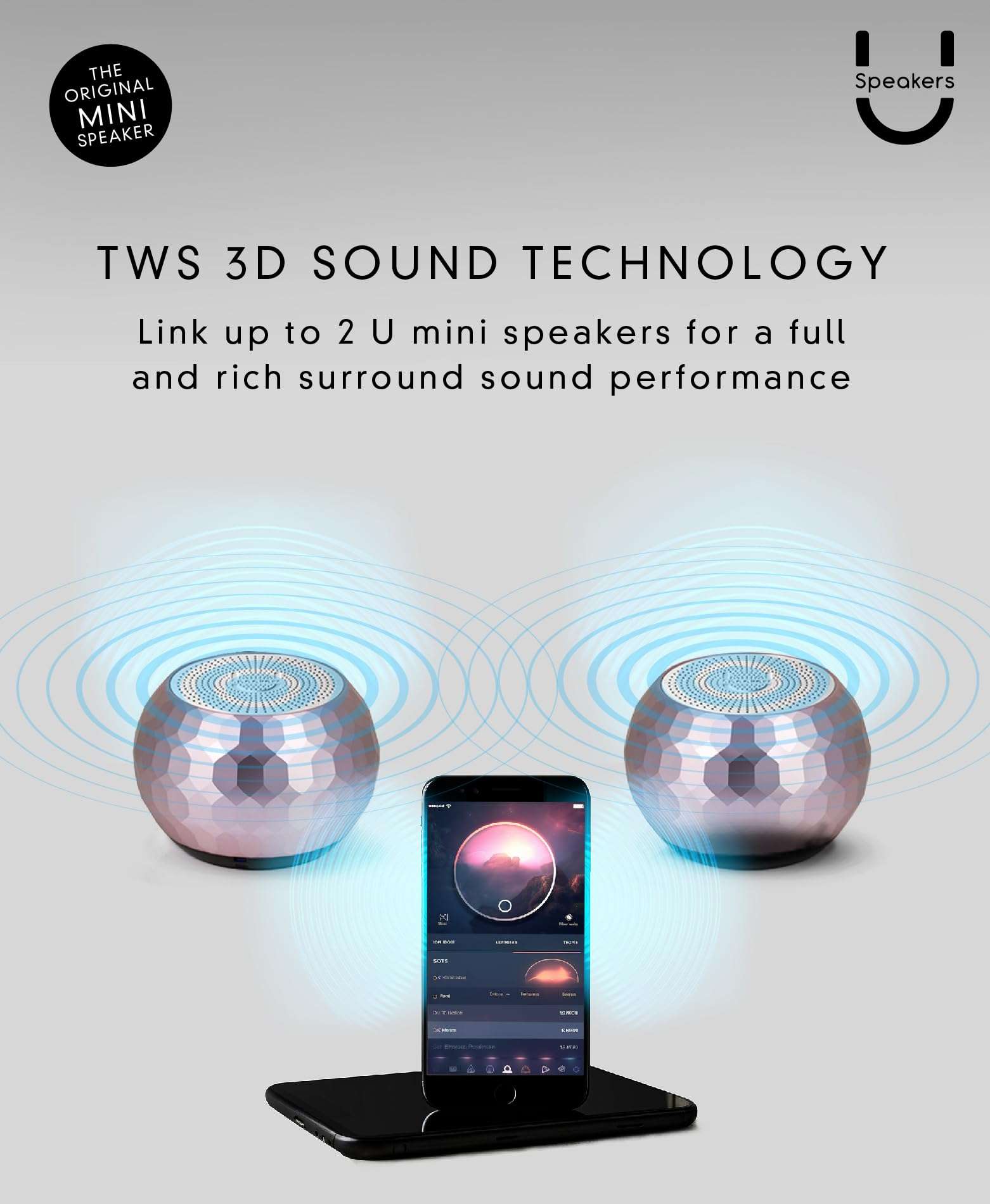 Fashionit U Mini - Small Bluetooth Speaker Wireless - Mic & Remote Shutter, Portable Bluetooth Speakers, Rich Sound for Home & Outdoor, Stocking Stuffers, White Elephant Gifts for Adults - Glam Lilac 5