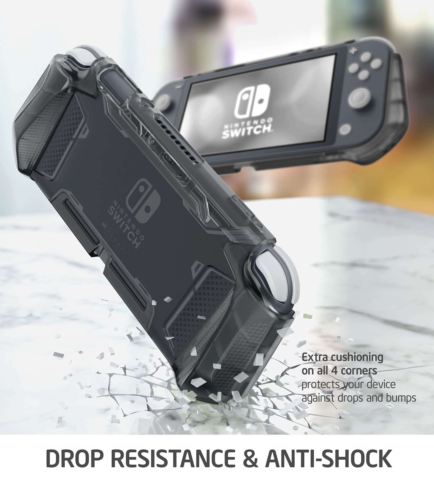 Mumba Grip Case for Nintendo Switch Lite, [Blade Series] TPU Protective Portable Cover Accessories Compatible with Switch Lite Console 2019 Release (Coral) 3