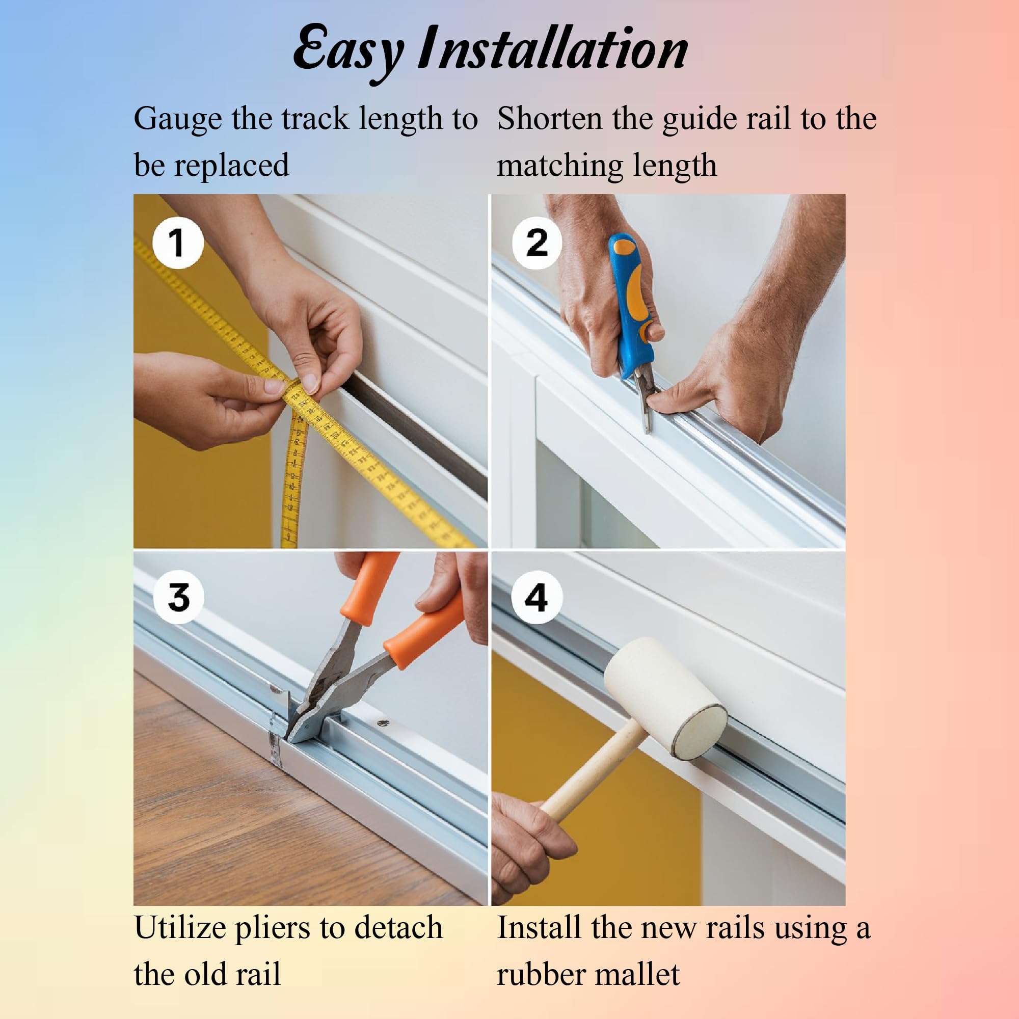 CBW Doors Sliding Doors Double Panel Track (1, 96 Inch) 4