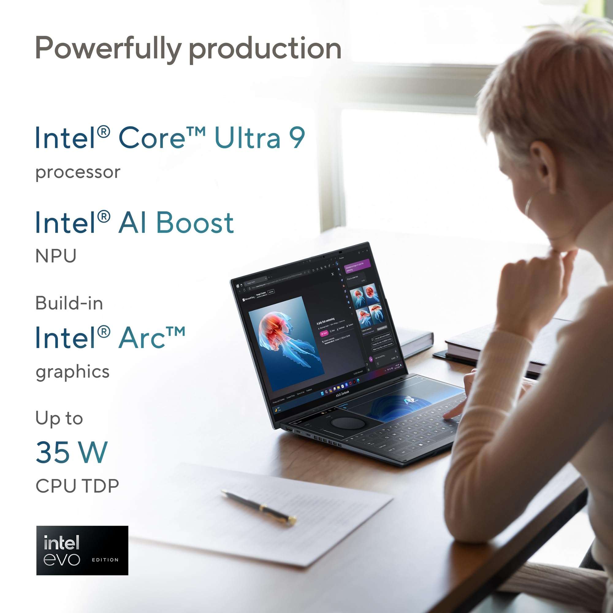 ASUS Zenbook Duo OLED (2024), 14" (35.56cm) FHD OLED Touch Display, Intel Core Ultra 9 185H, Built-in AI, Dual Screen Laptop (32GB/1TB SSD/Intel Arc Graphics/Win11/Gray/1.65 Kg), UX8406MA-QL961WS 4