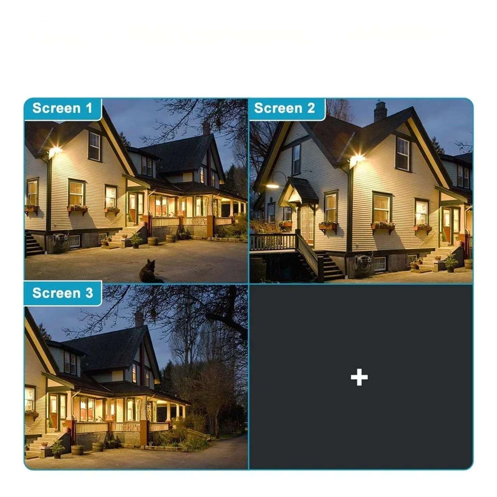 QDVOPHZA 6MP Security Camera WiFi Wireless Outdoor Three Lens IP Cam Home Protection Auto Tracking CCTV Video Surveillance(E/U,6MP 128G) 6