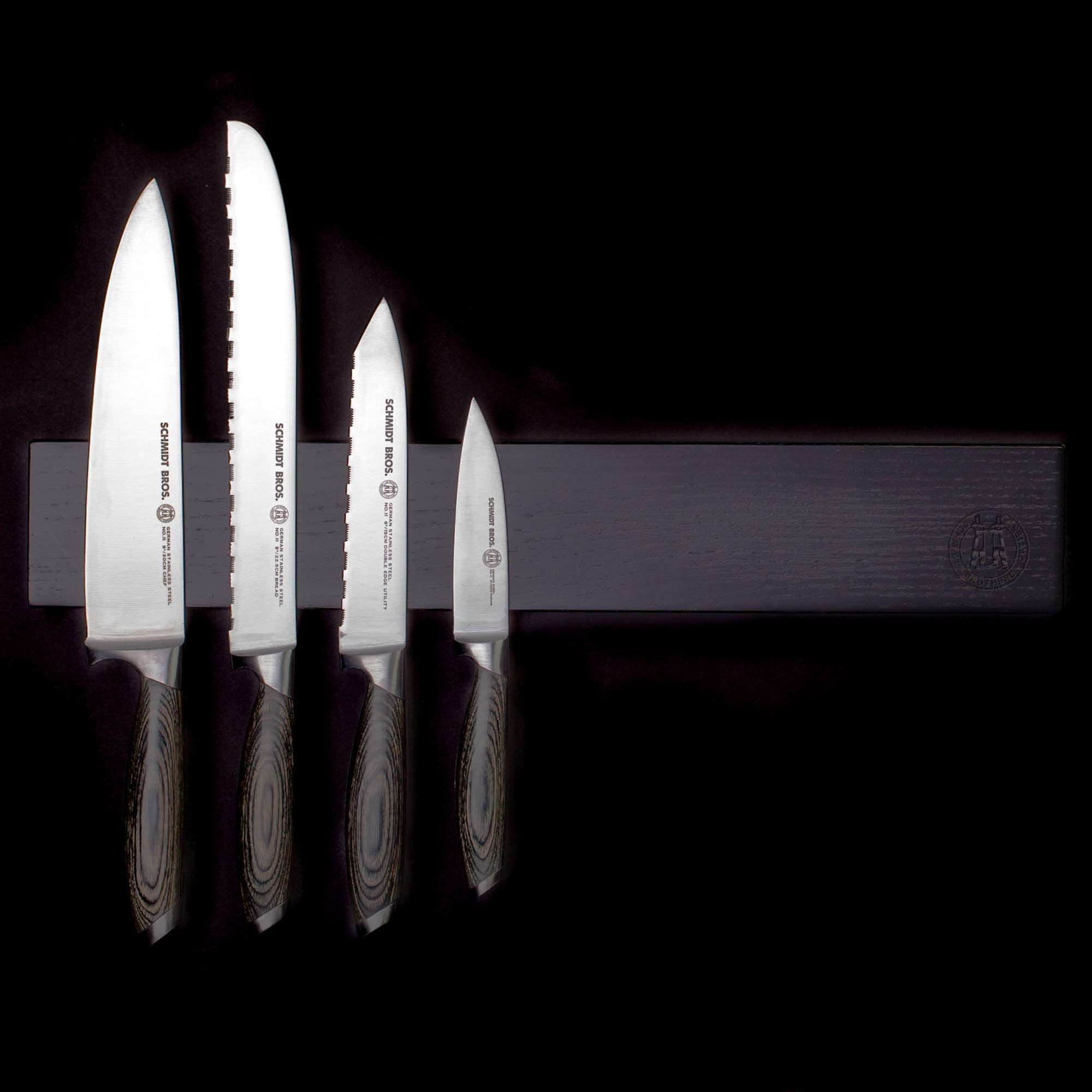 Schmidt Brothers - Black 18" Magnetic Knife Wall Bar, Universal Cutlery Storage Fits 8 - 10 Knives 3