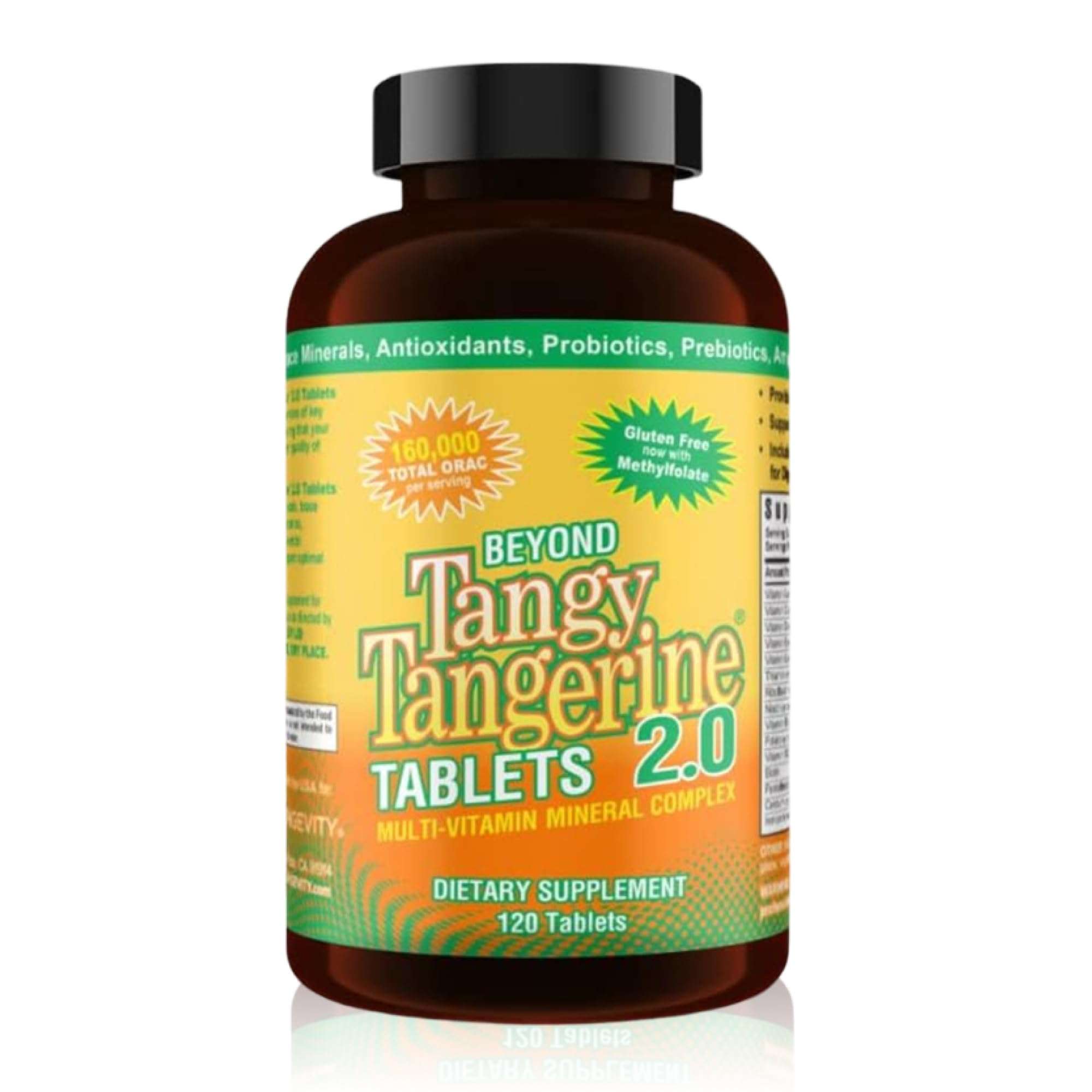 Youngevity Beyond Tangy Tangerine 2.0 Multi-Vitamin & Mineral Complex - Made with Natural & Whole Foods | 160,000 ORAC | 120 Tablets - 2-Pack 1