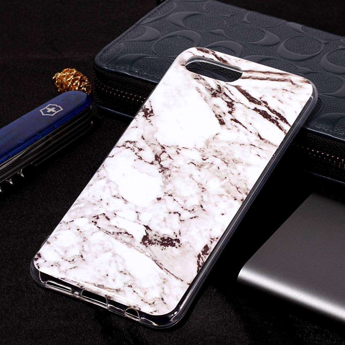 DINGXUEMEI XUEMEI CASE Silicone Cell Phone Cases & Covers Marble Pattern Soft TPU Case for Huawei Honor 10(Plum Blossom) (Color : White) 1