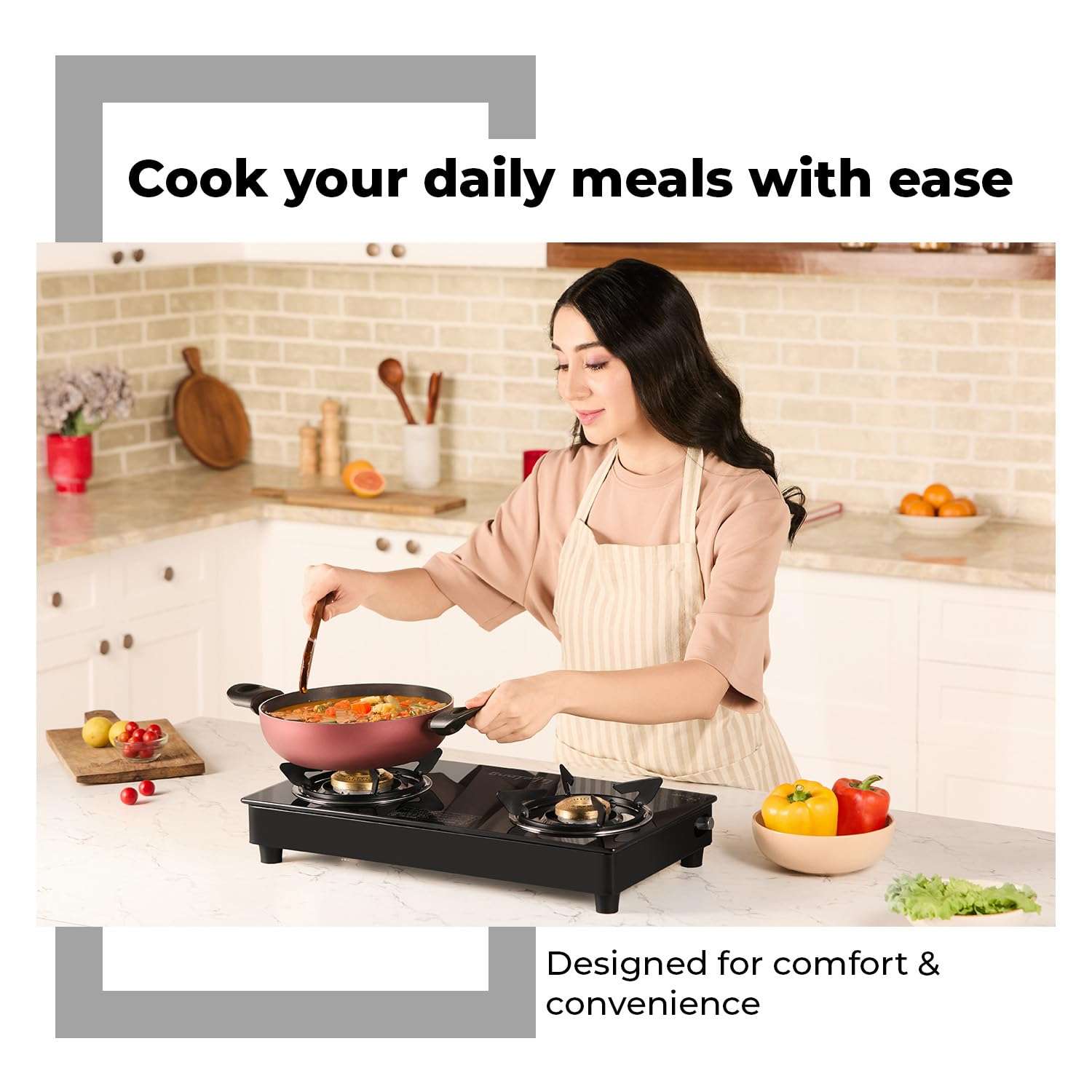 Lifelong 2 Burner Gas Stove with Free Gas Saver | Manual Ignition Cooktop, Modern Glass Stove Top for Modular Kitchen, ISI Certified & Compatible with LPG |1 Year Manufacturer’s Warranty (LLGS10GSS) 4