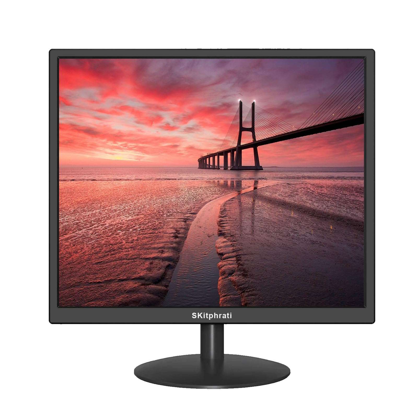 SKitphrati 17" Monitor Square Monitor 1280 X 1024 with 45% sRGB Color Correction and 5:4 Aspect Ratio, 75 Hz, VESA Mountable, VGA, HDMI, TN Panel